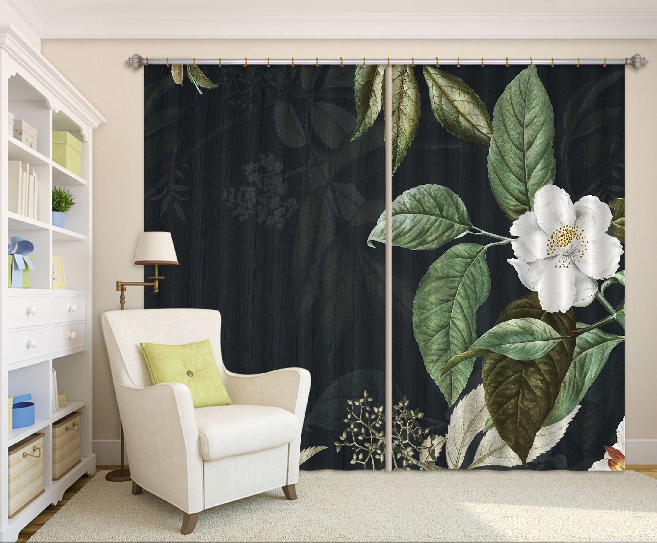 3D White Petals 734 Curtains Drapes Wallpaper AJ Wallpaper