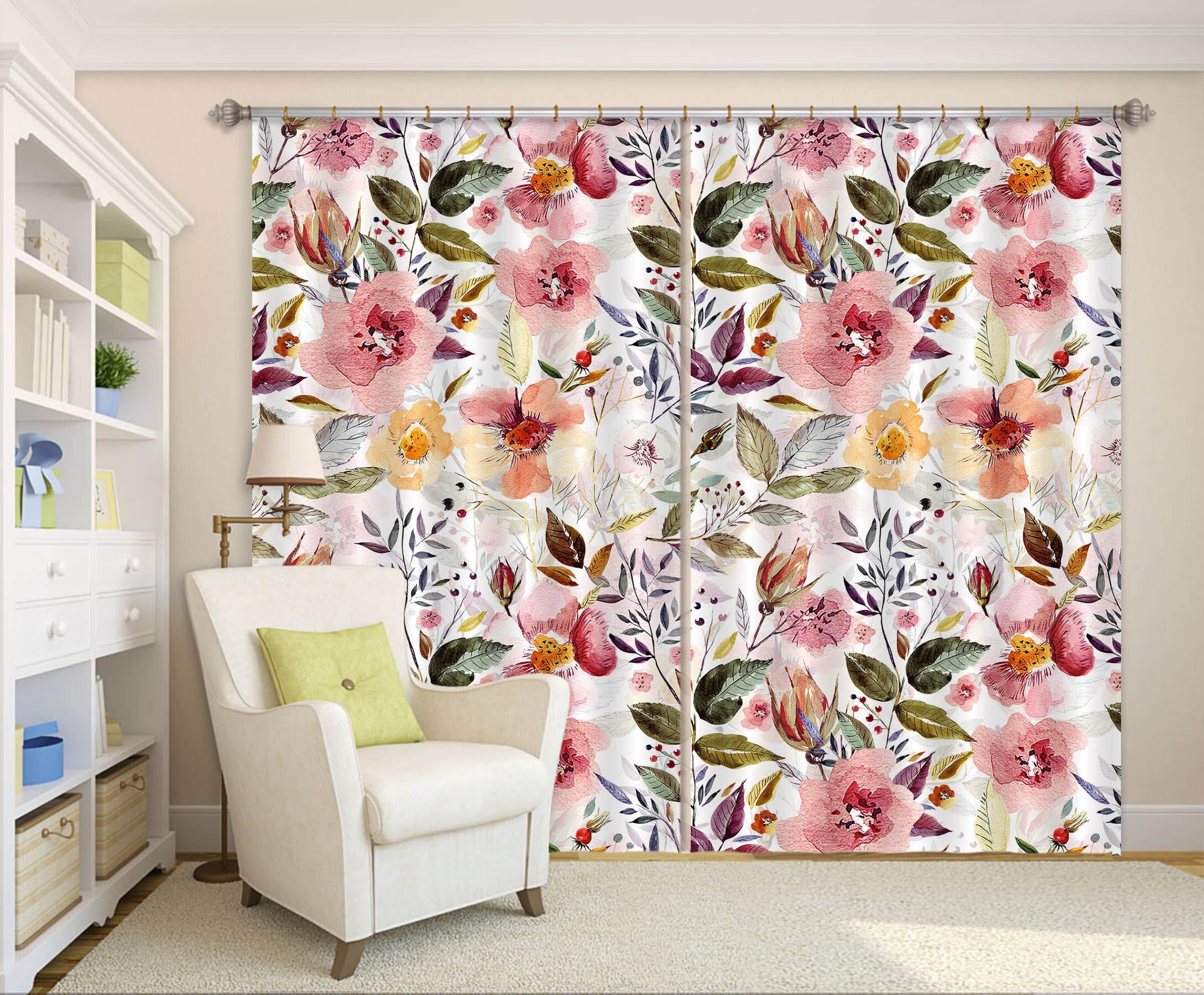 3D Yellow Flower 220 Uta Naumann Curtain Curtains Drapes Curtains AJ Creativity Home