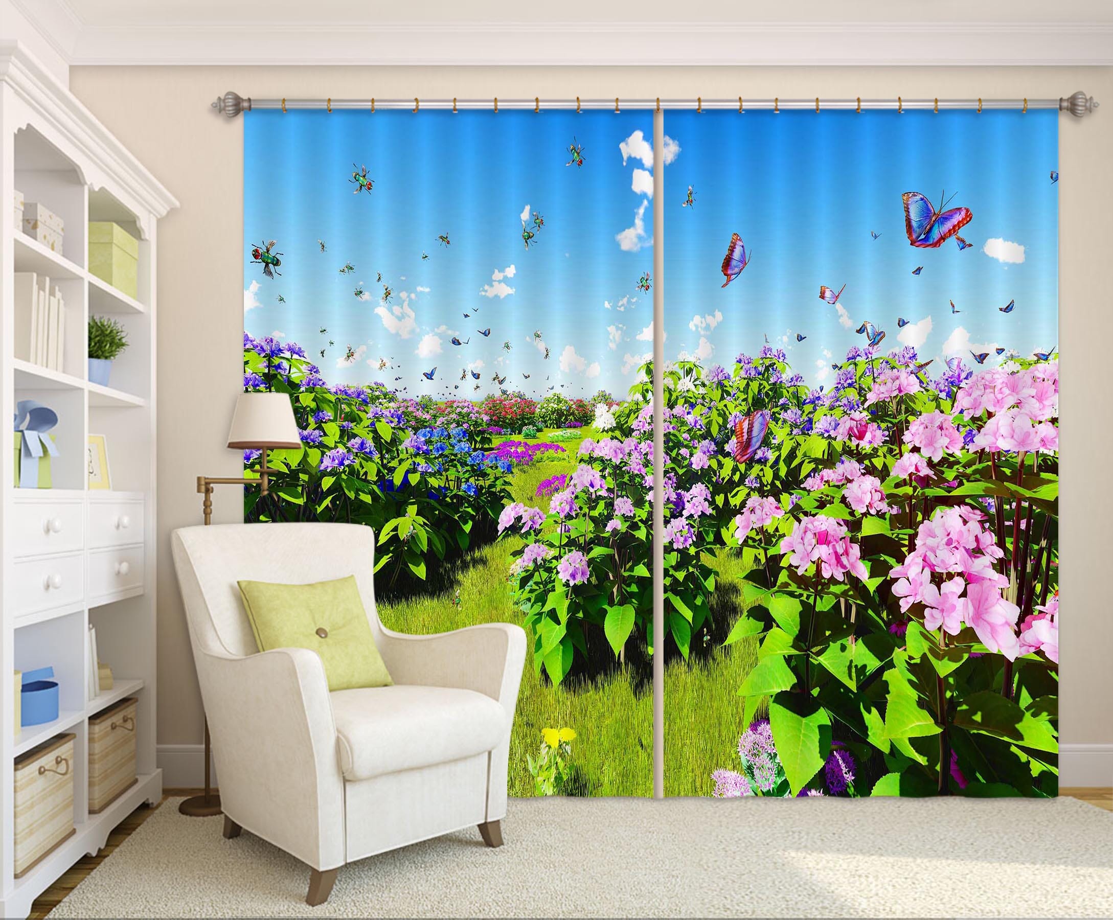 3D Purple Flowers 840 Curtains Drapes Wallpaper AJ Wallpaper