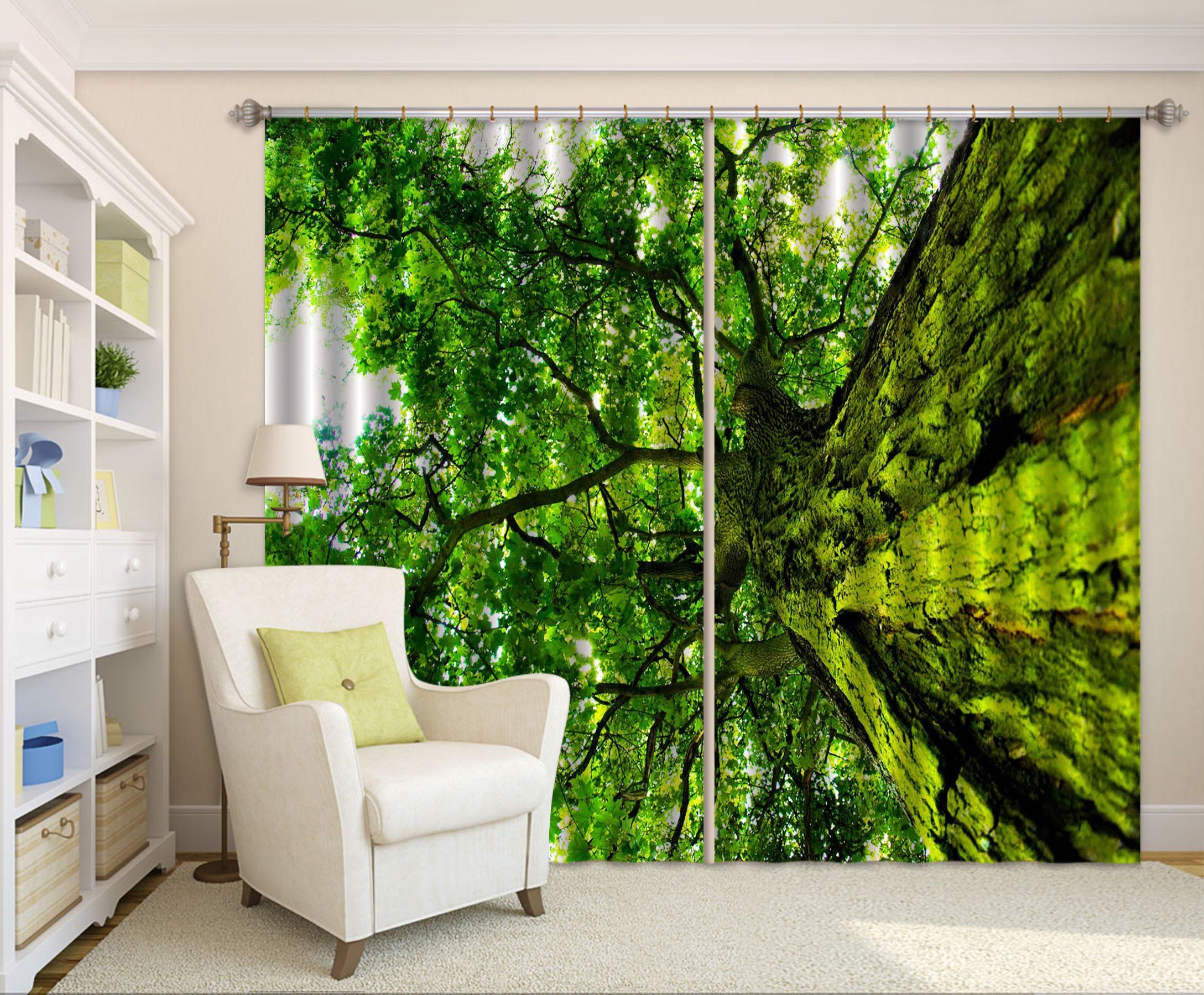 3D Lush Tree Curtains Drapes Wallpaper AJ Wallpaper