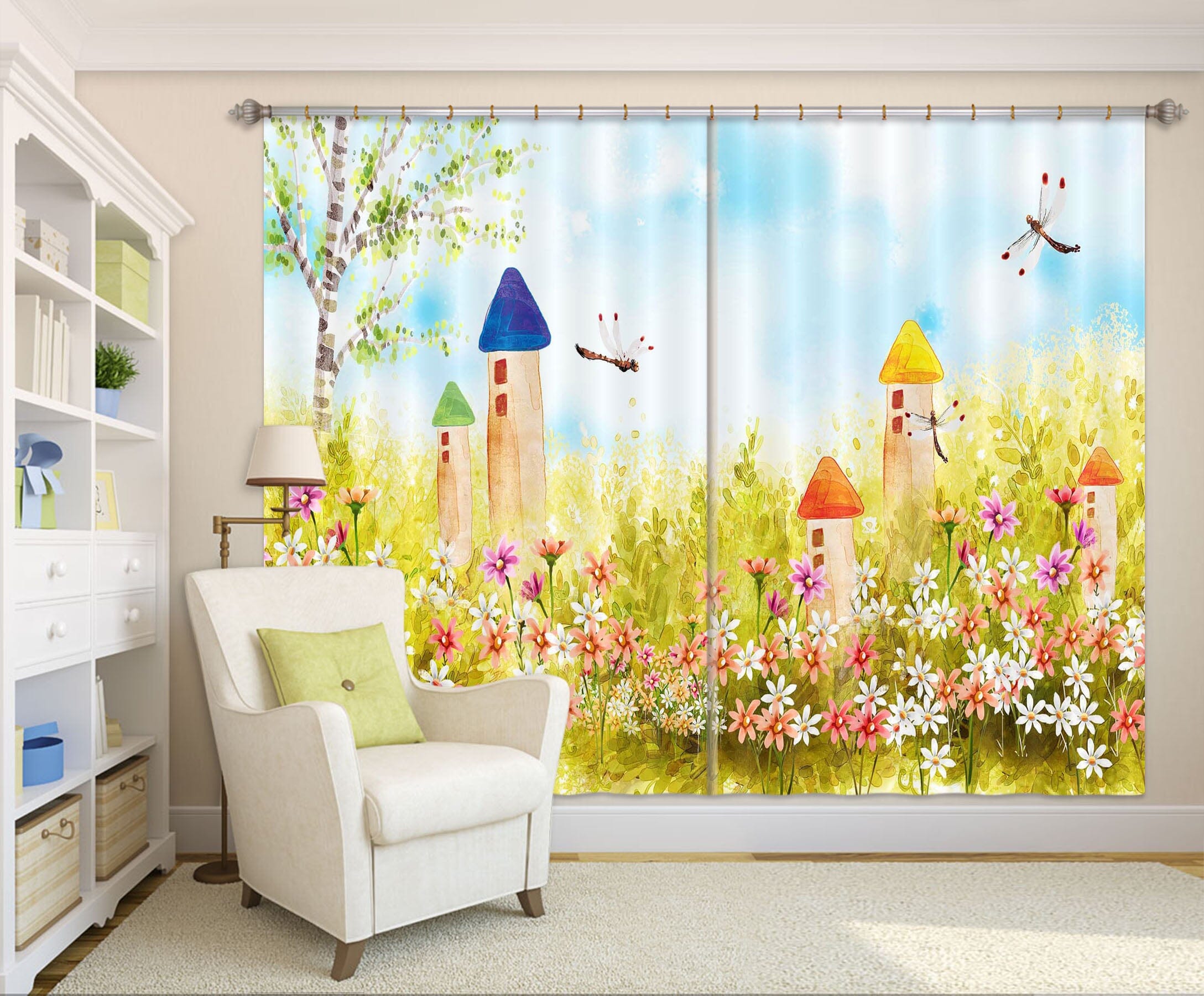 3D Colorful Garden 724 Curtains Drapes Wallpaper AJ Wallpaper