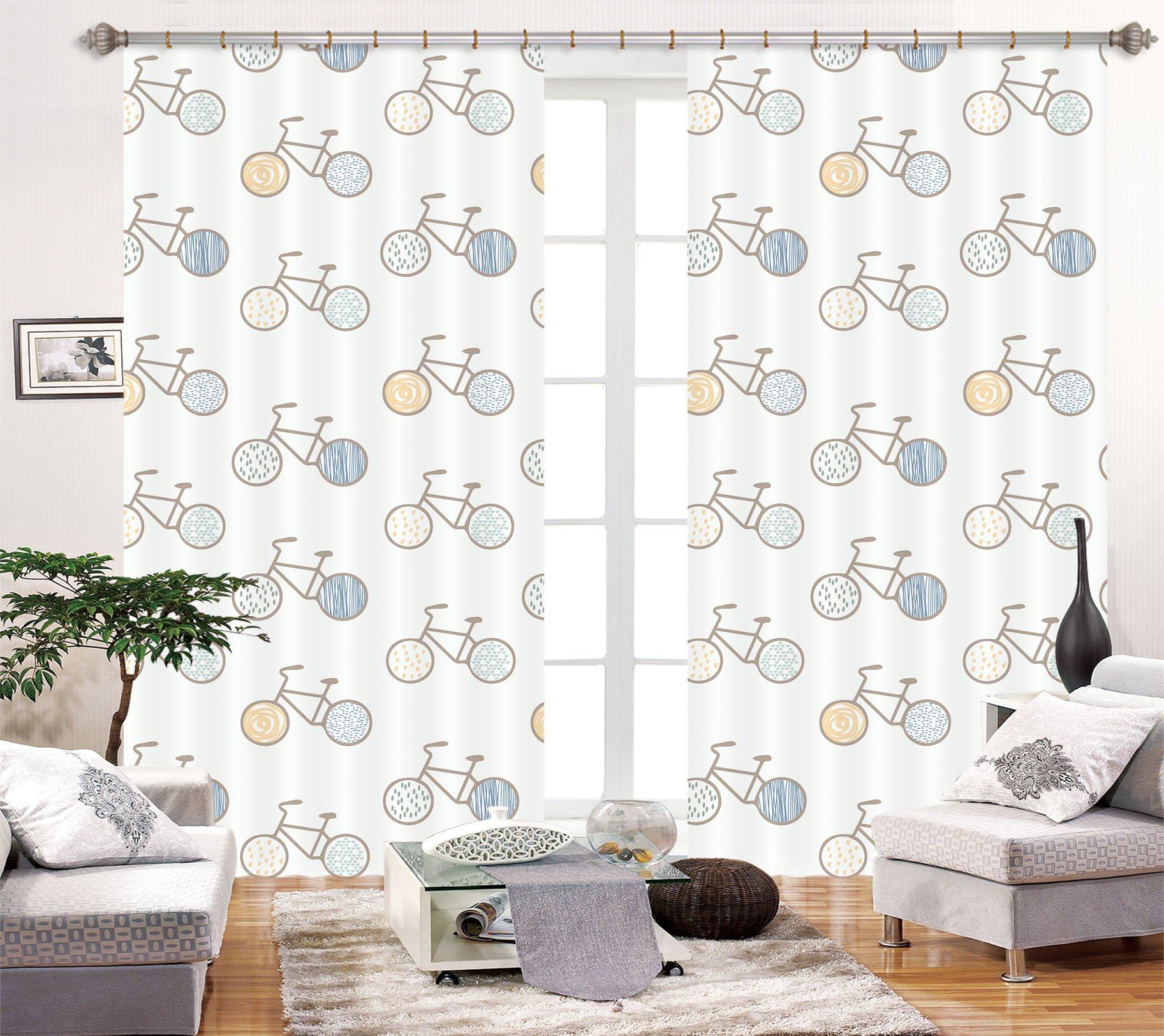 3D Bike Pattern 037 Jillian Helvey Curtain Curtains Drapes Curtains AJ Creativity Home