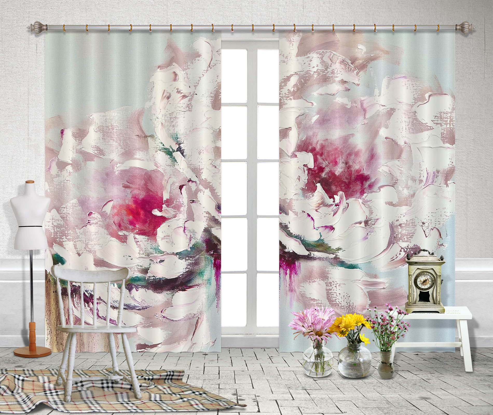 3D Decorative Flower 3032 Skromova Marina Curtain Curtains Drapes