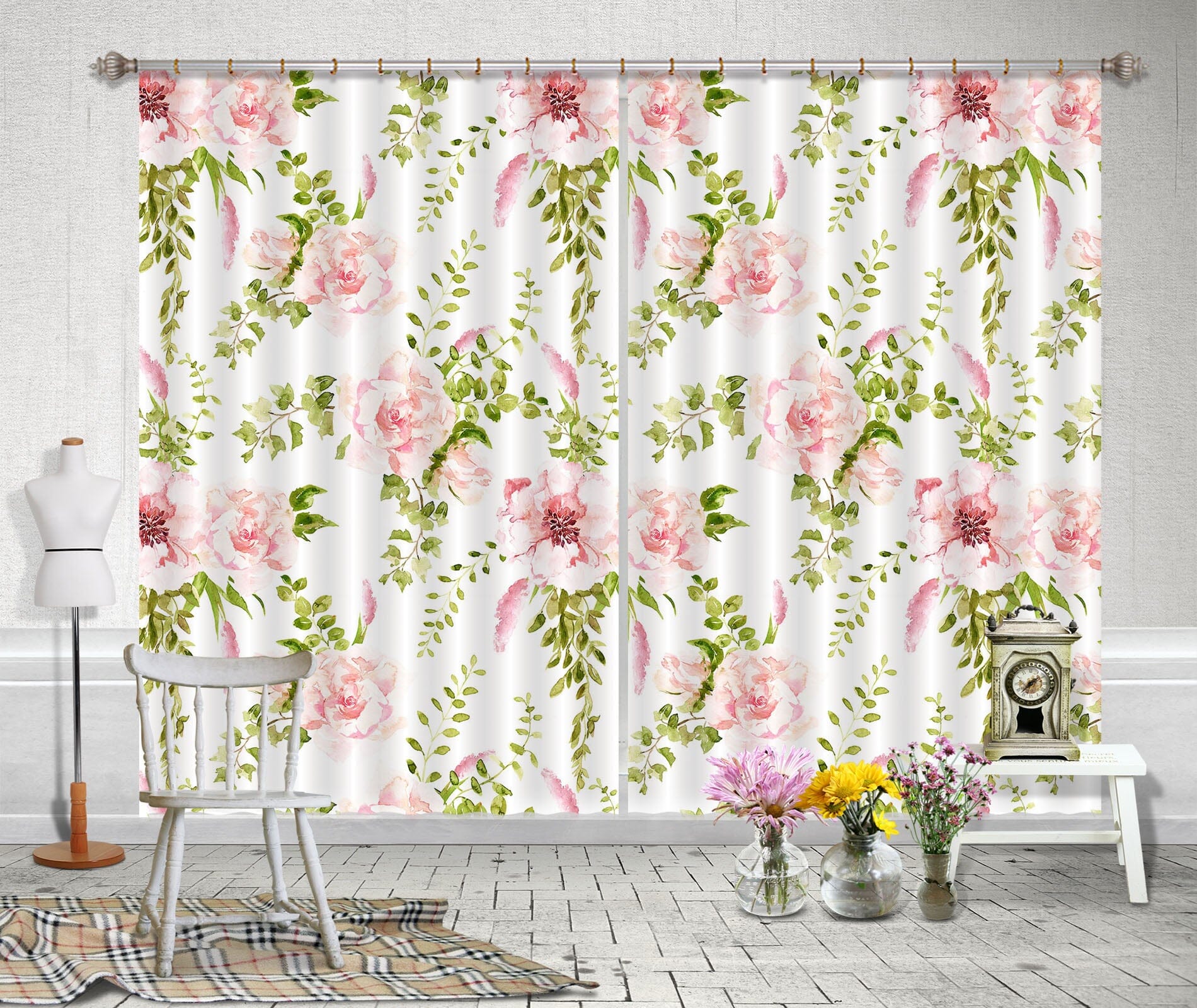 3D Flower Vine 225 Uta Naumann Curtain Curtains Drapes Curtains AJ Creativity Home