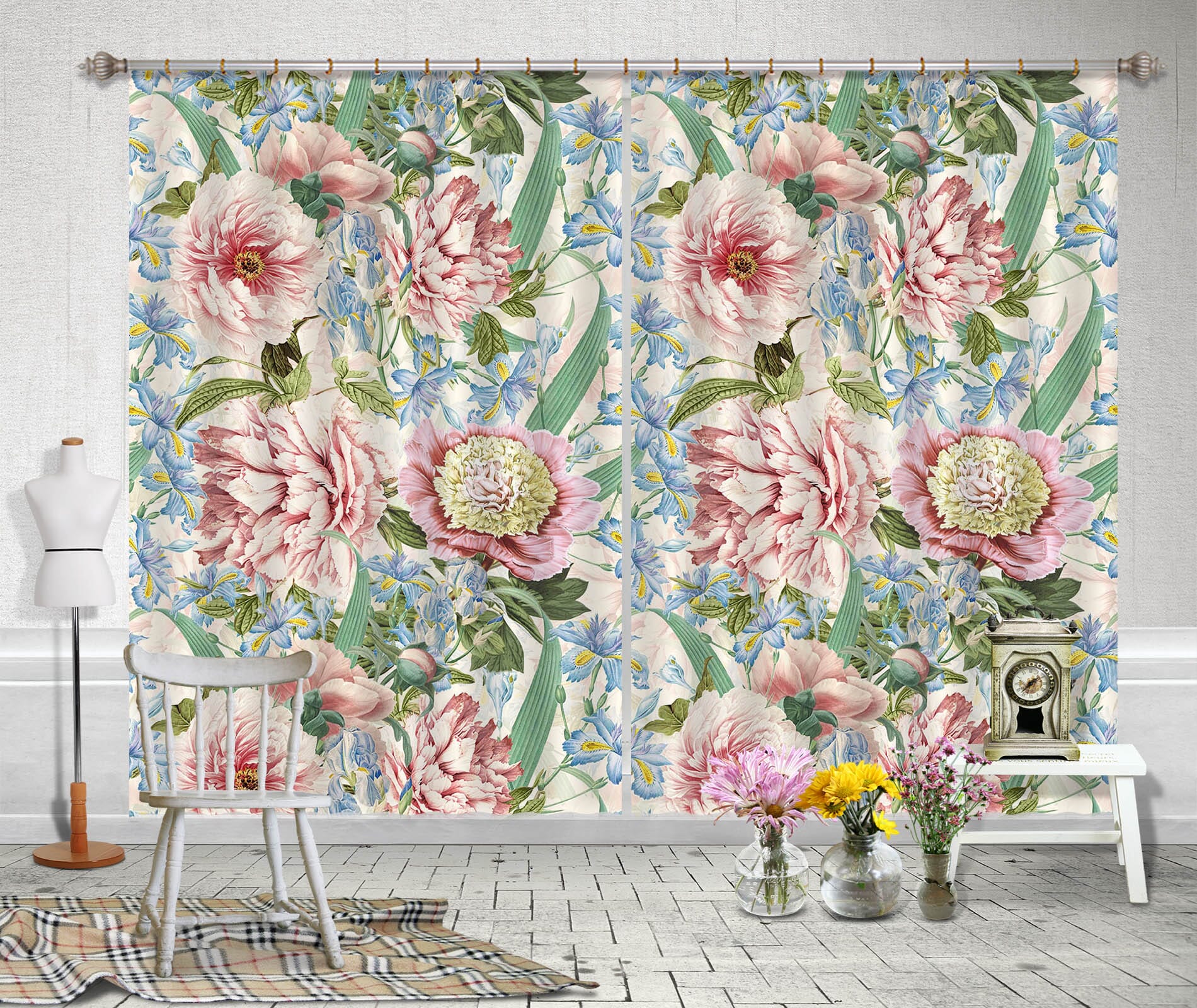 3D Painted Rose 181 Uta Naumann Curtain Curtains Drapes Curtains AJ Creativity Home