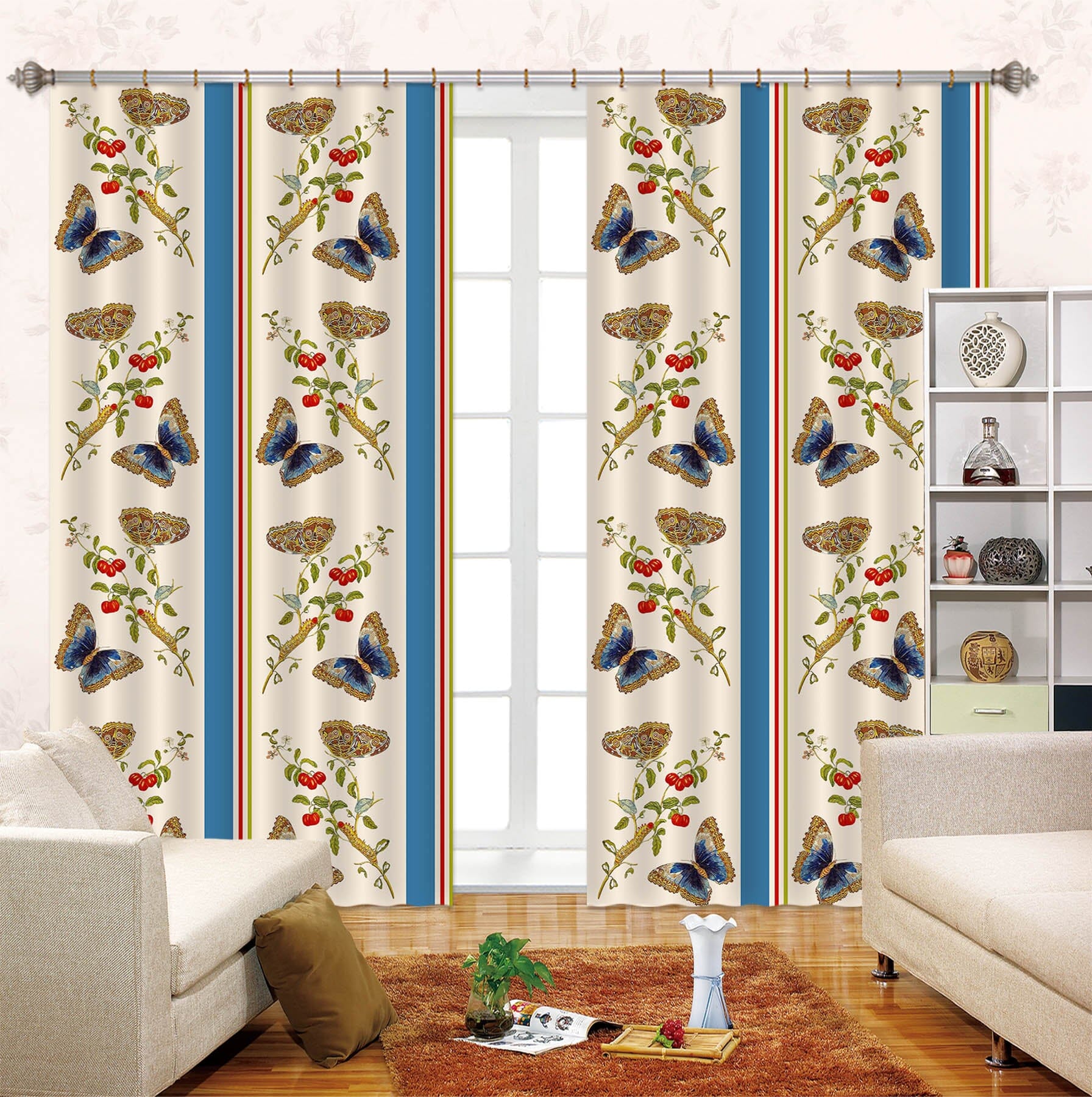 3D Butterfly Flying 174 Uta Naumann Curtain Curtains Drapes Curtains AJ Creativity Home
