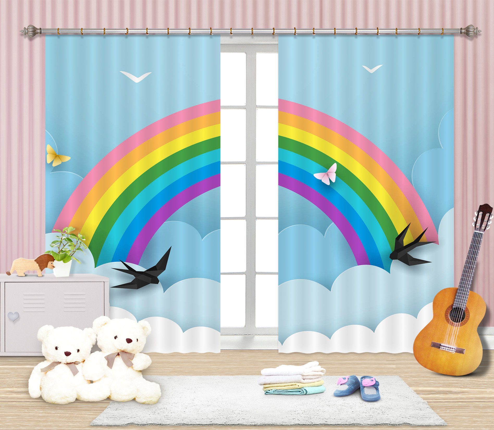 3D Beautiful Rainbow 792 Curtains Drapes Wallpaper AJ Wallpaper