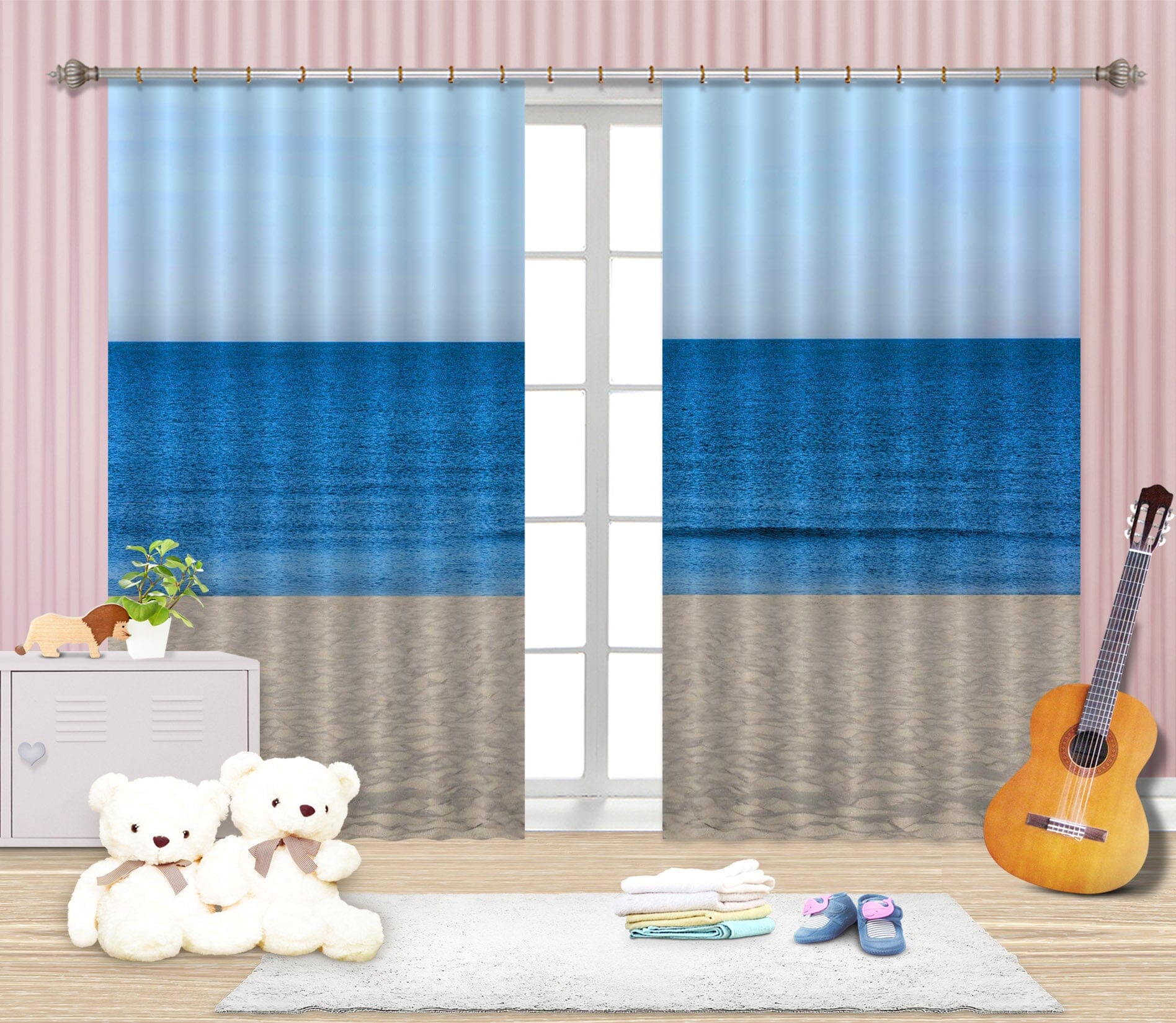 3D Sea Boat 110 Marco Carmassi Curtain Curtains Drapes Curtains AJ Creativity Home