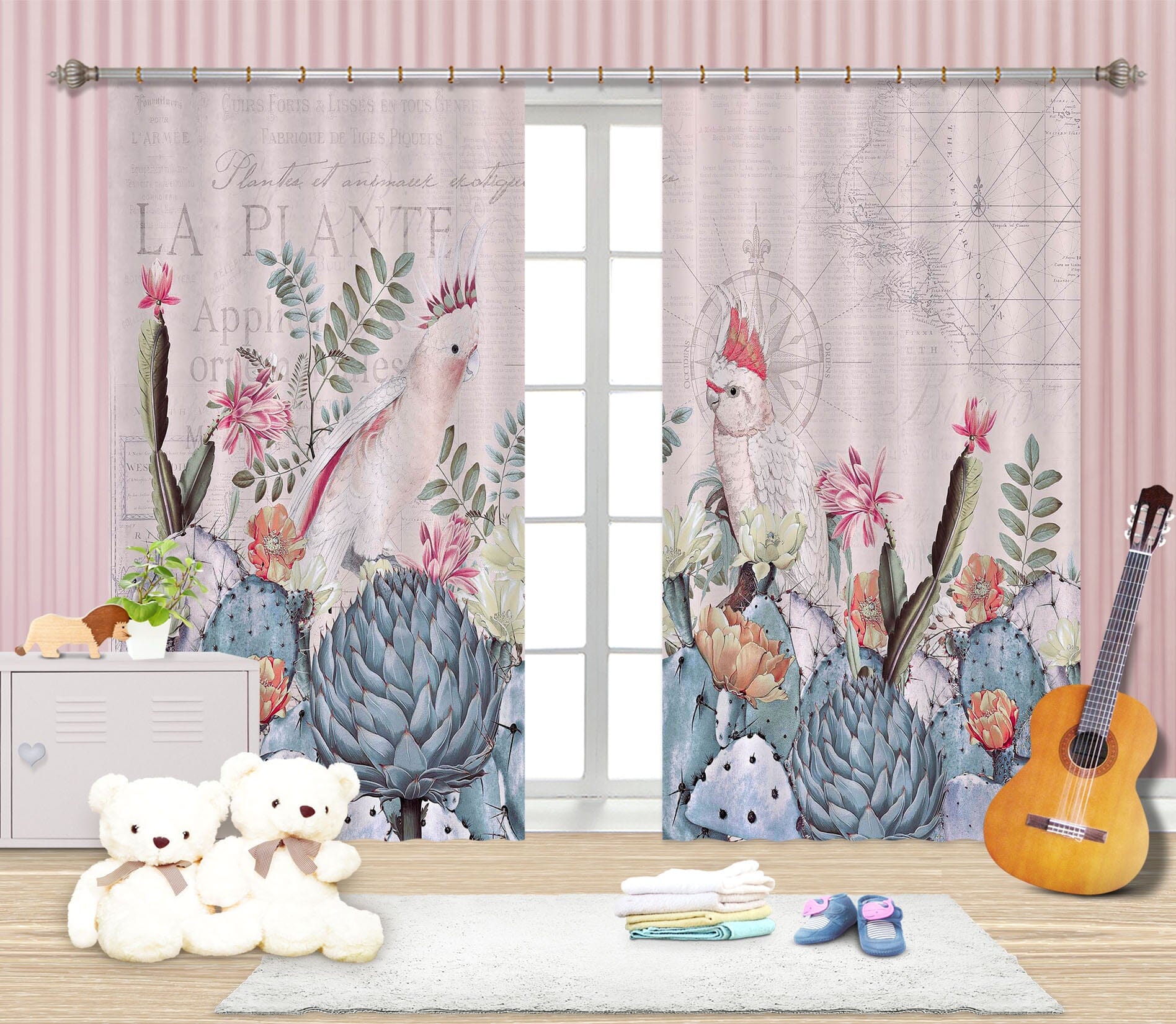 3D Flower Bird 051 Andrea haase Curtain Curtains Drapes Curtains AJ Creativity Home