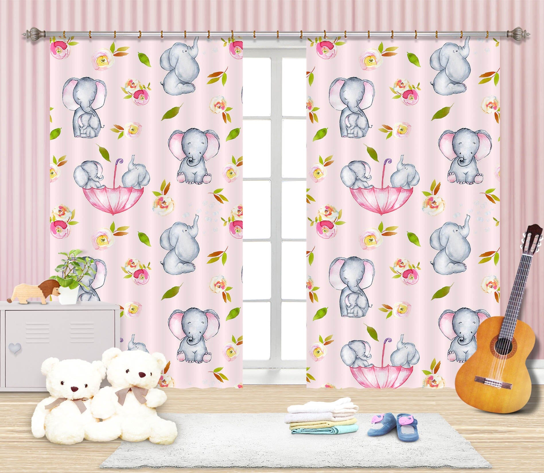3D Elephant Umbrella 136 Uta Naumann Curtain Curtains Drapes Curtains AJ Creativity Home