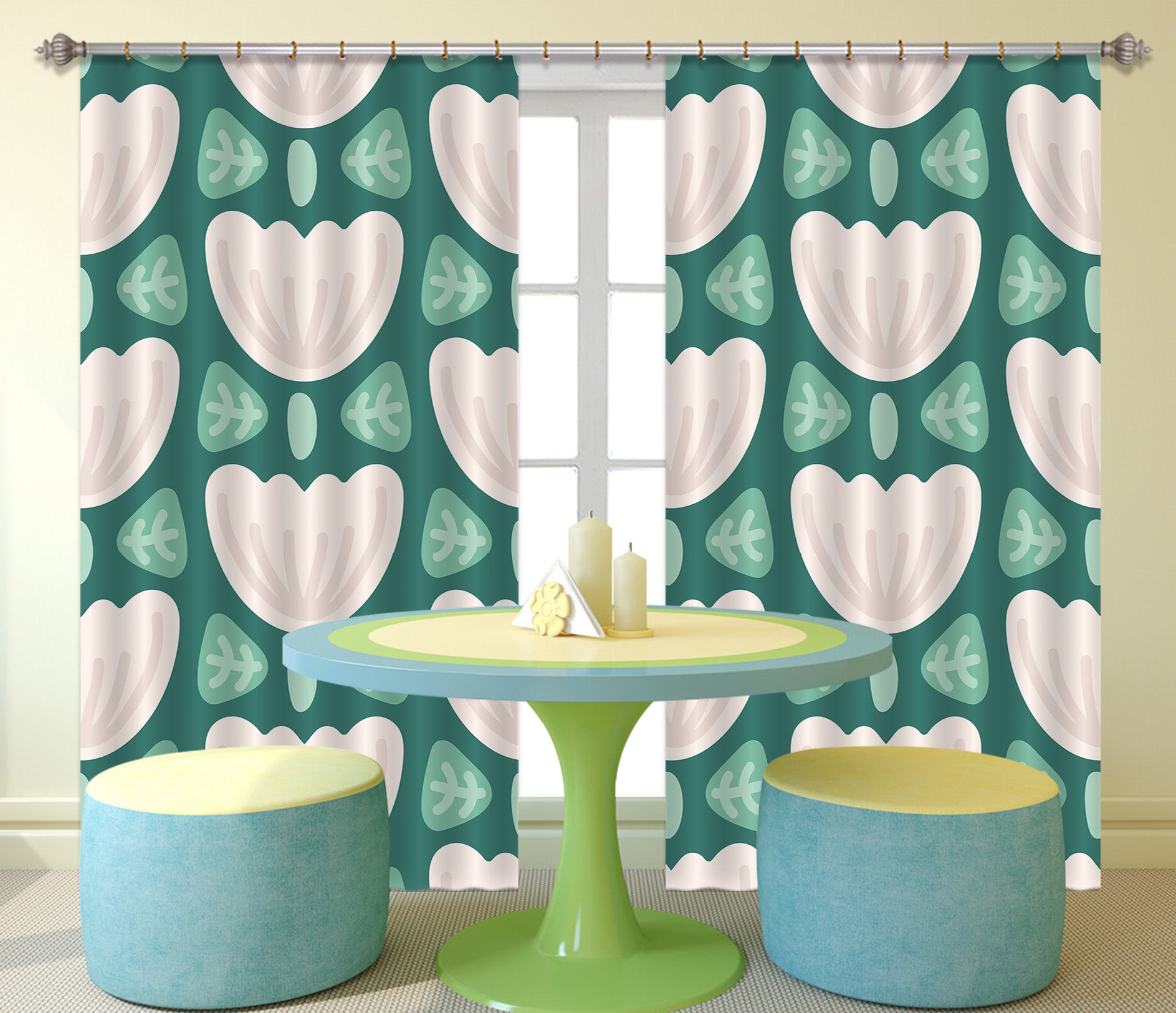 3D Pink Flower Pattern 11140 Kashmira Jayaprakash Curtain Curtains Drapes