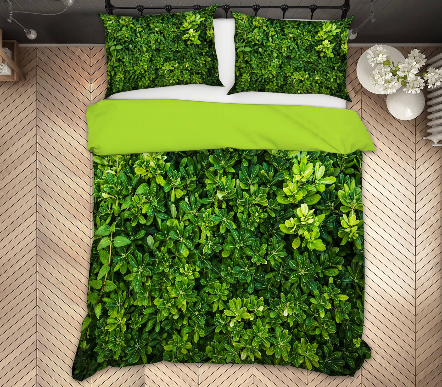 3D Leaves 59195 Bed Pillowcases Quilt