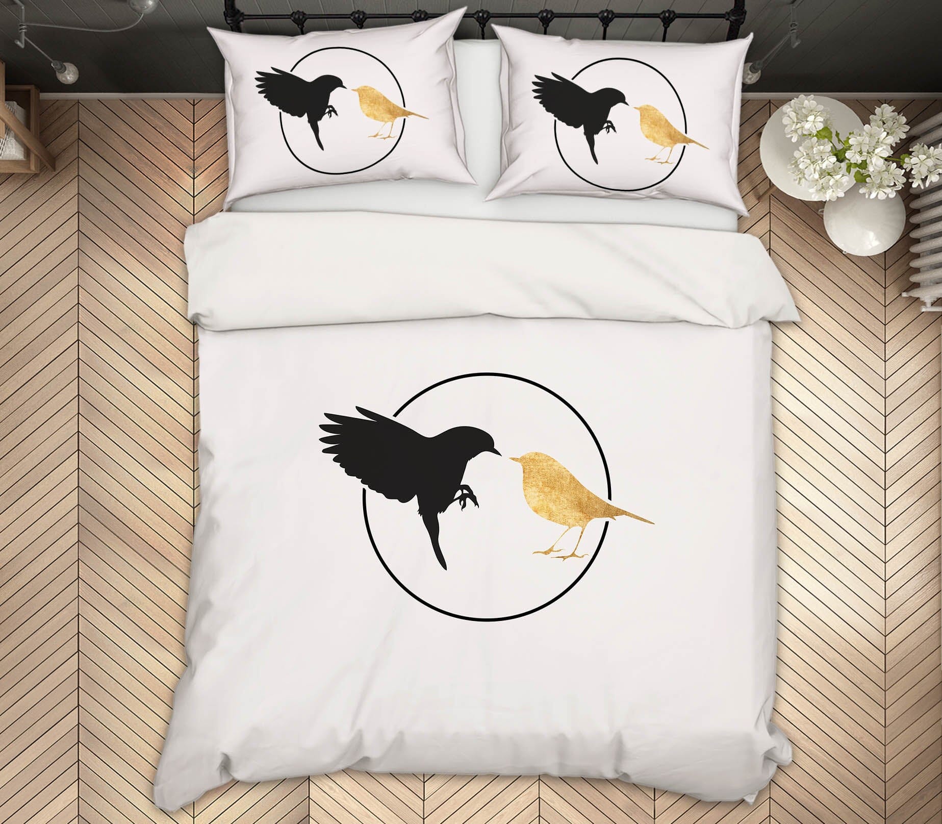 3D Golden Magpie 179 Boris Draschoff Bedding Bed Pillowcases Quilt Quiet Covers AJ Creativity Home