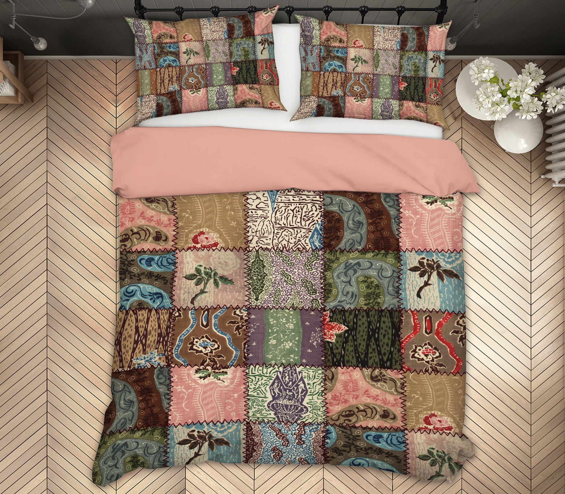 3D Cube 14008 Bed Pillowcases Quilt