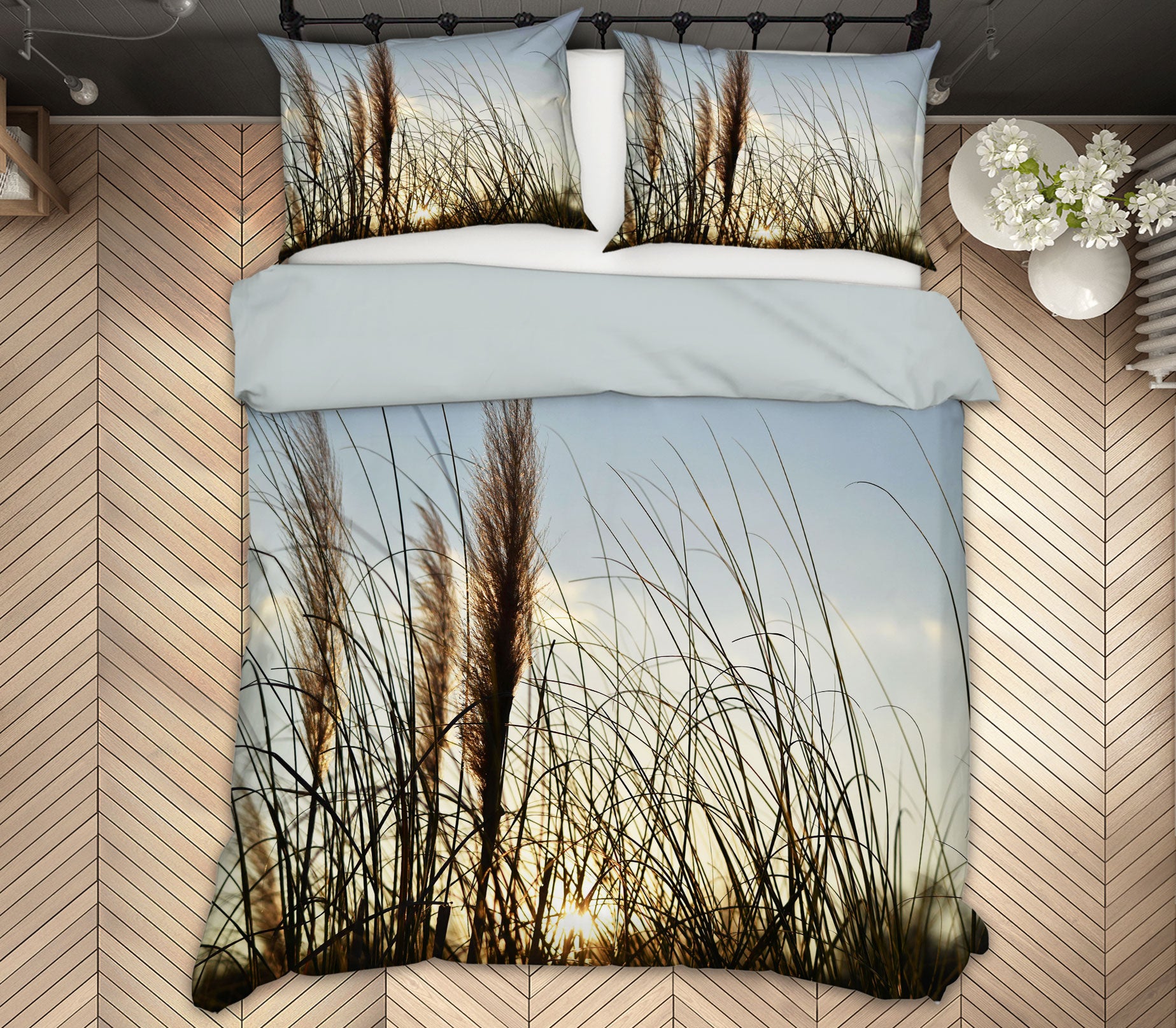 3D Reeds 13138 Bed Pillowcases Quilt