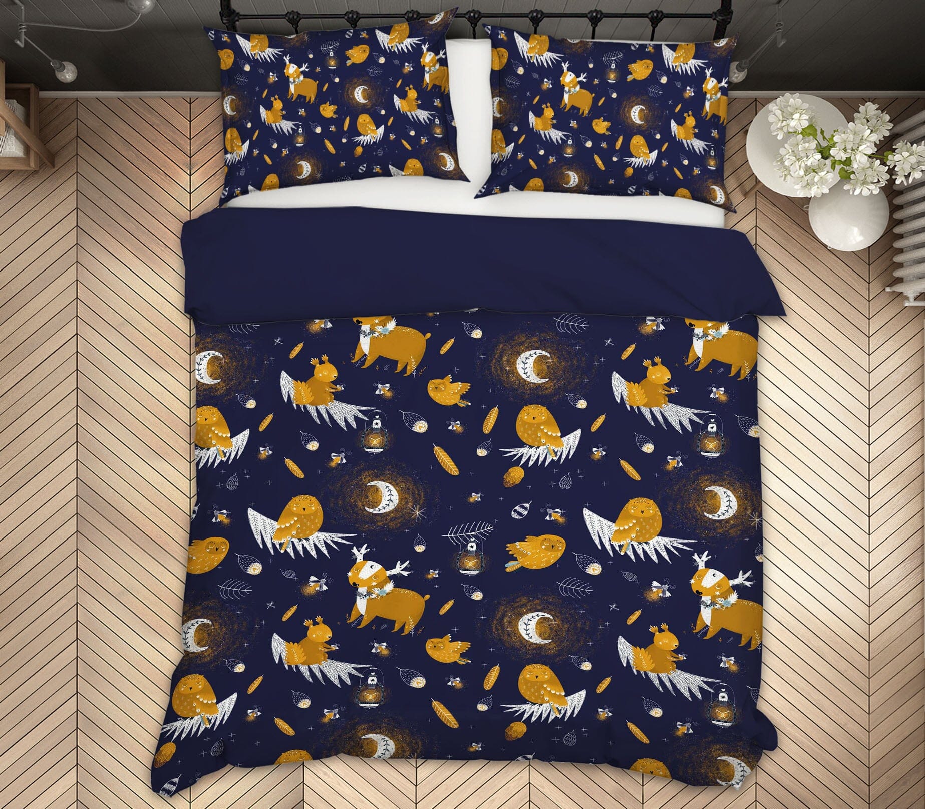 3D Yellow Owl Rabbit 232 Uta Naumann Bedding Bed Pillowcases Quilt Quiet Covers AJ Creativity Home