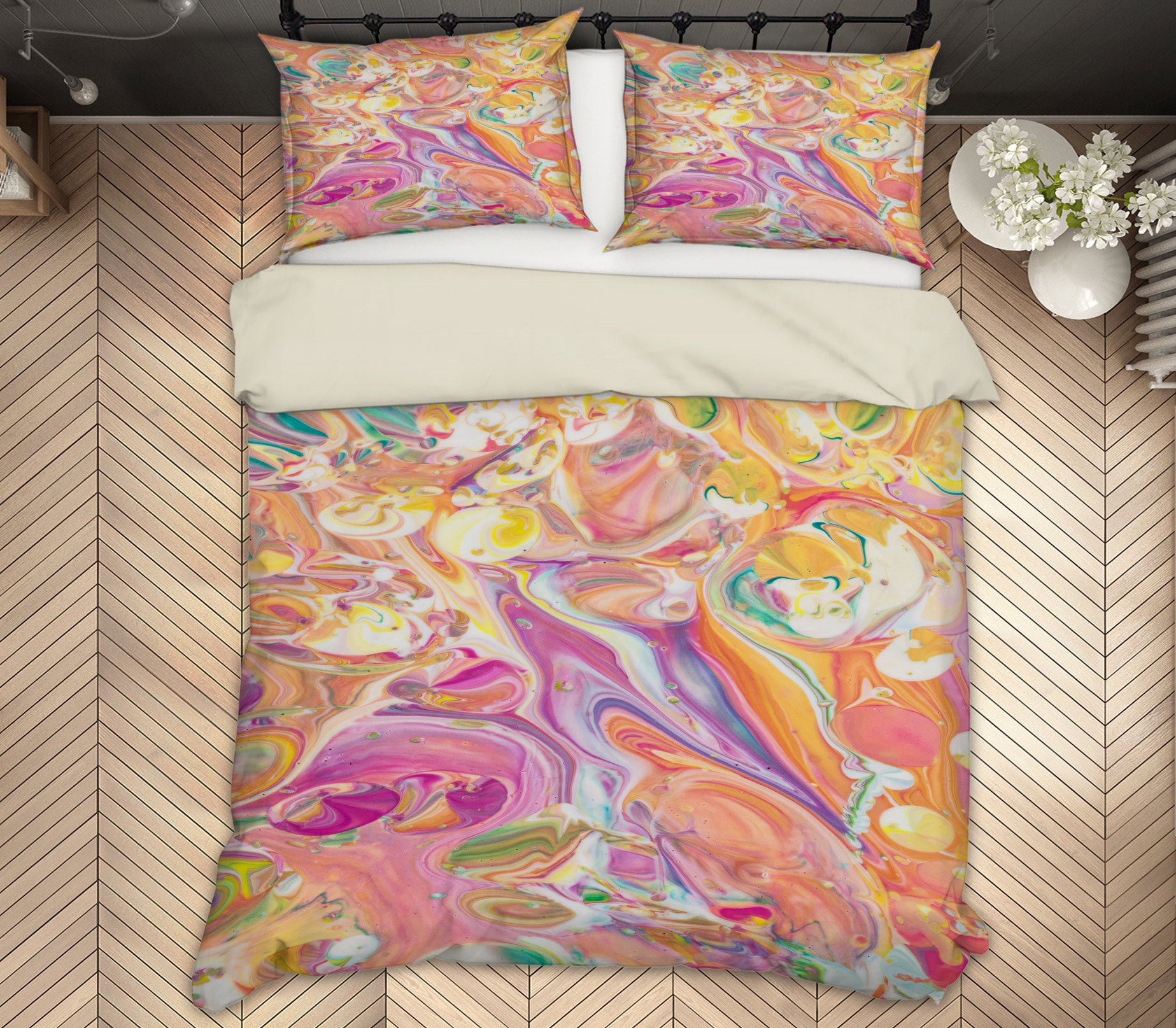 3D Pink Texture 59192 Bed Pillowcases Quilt