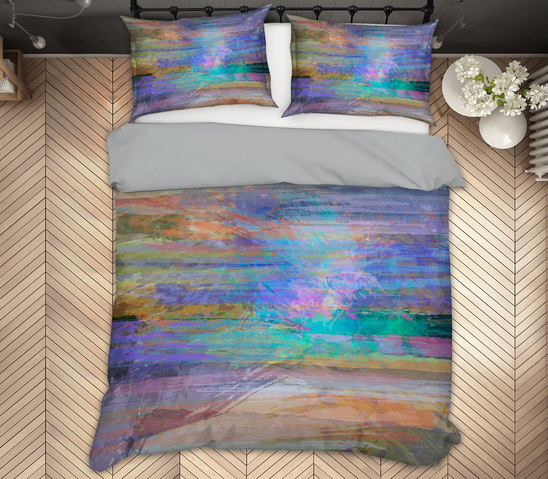 3D Purple Abstract 1033 Michael Tienhaara Bedding Bed Pillowcases Quilt Quiet Covers AJ Creativity Home