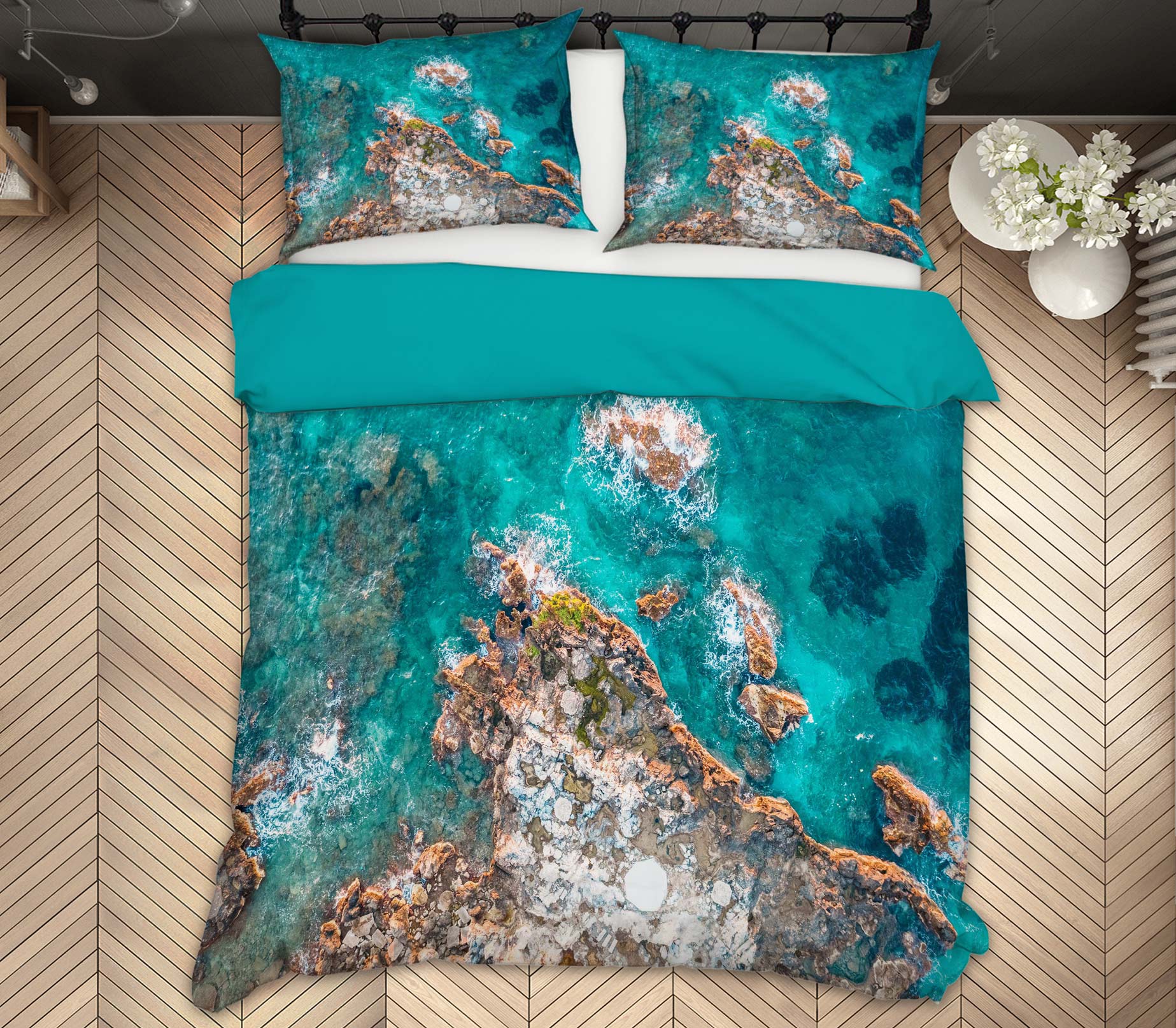3D Sea Water Stones 59171 Bed Pillowcases Quilt