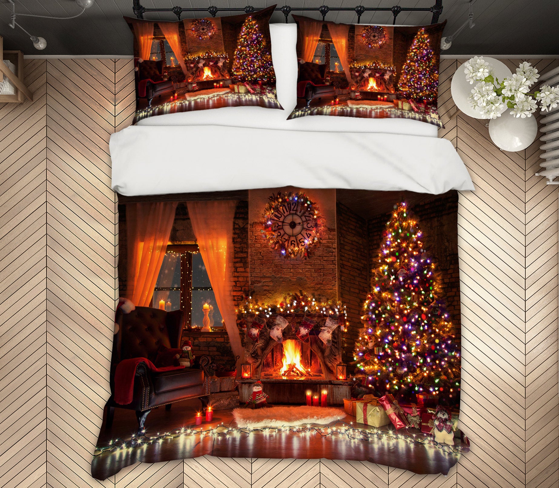 3D Light Tree 51047 Christmas Quilt Duvet Cover Xmas Bed Pillowcases