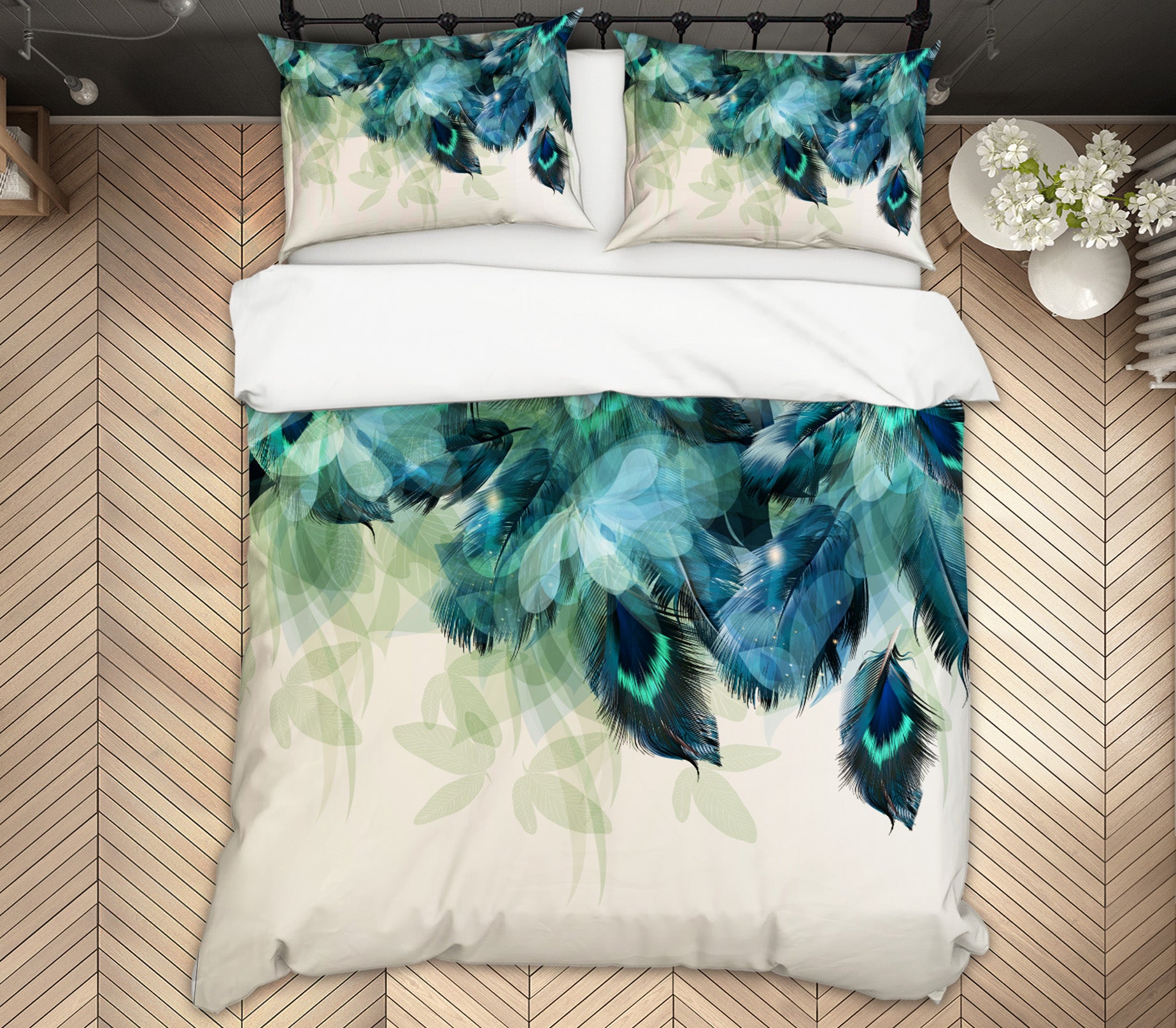 3D Leaves 15007 Bed Pillowcases Quilt