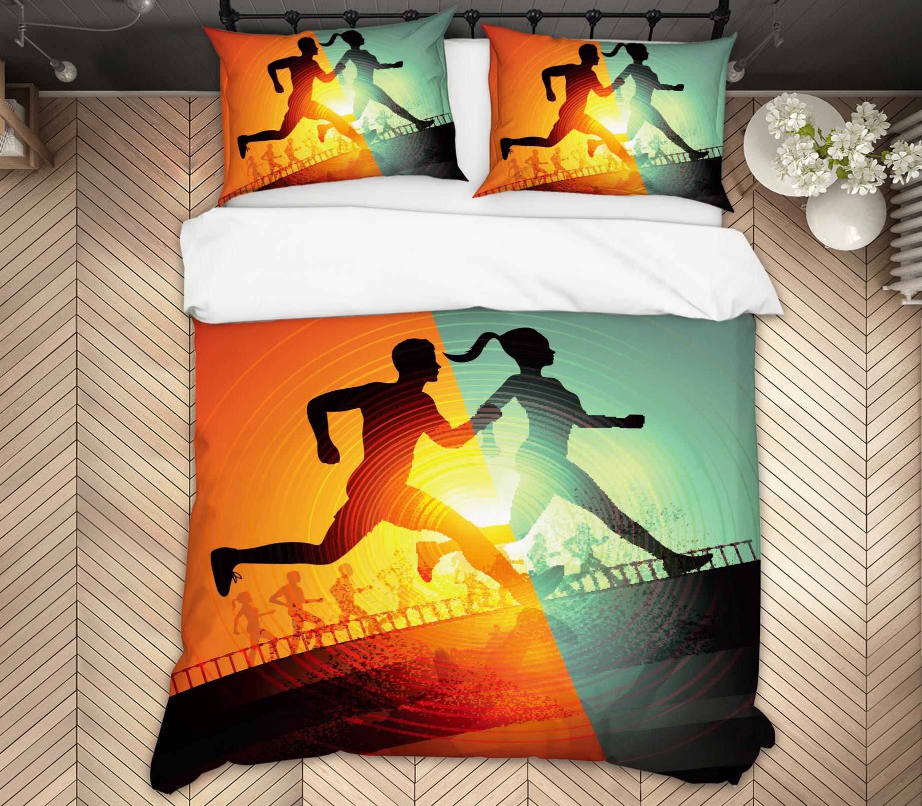 3D Run 14137 Bed Pillowcases Quilt
