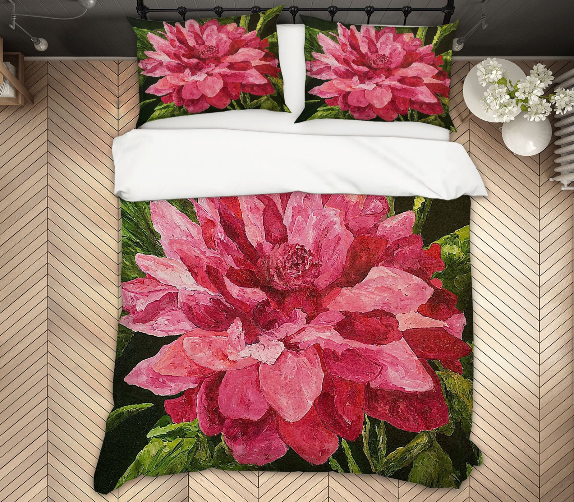 3D Peony Blossom 1041 Allan P. Friedlander Bedding Bed Pillowcases Quilt Quiet Covers AJ Creativity Home