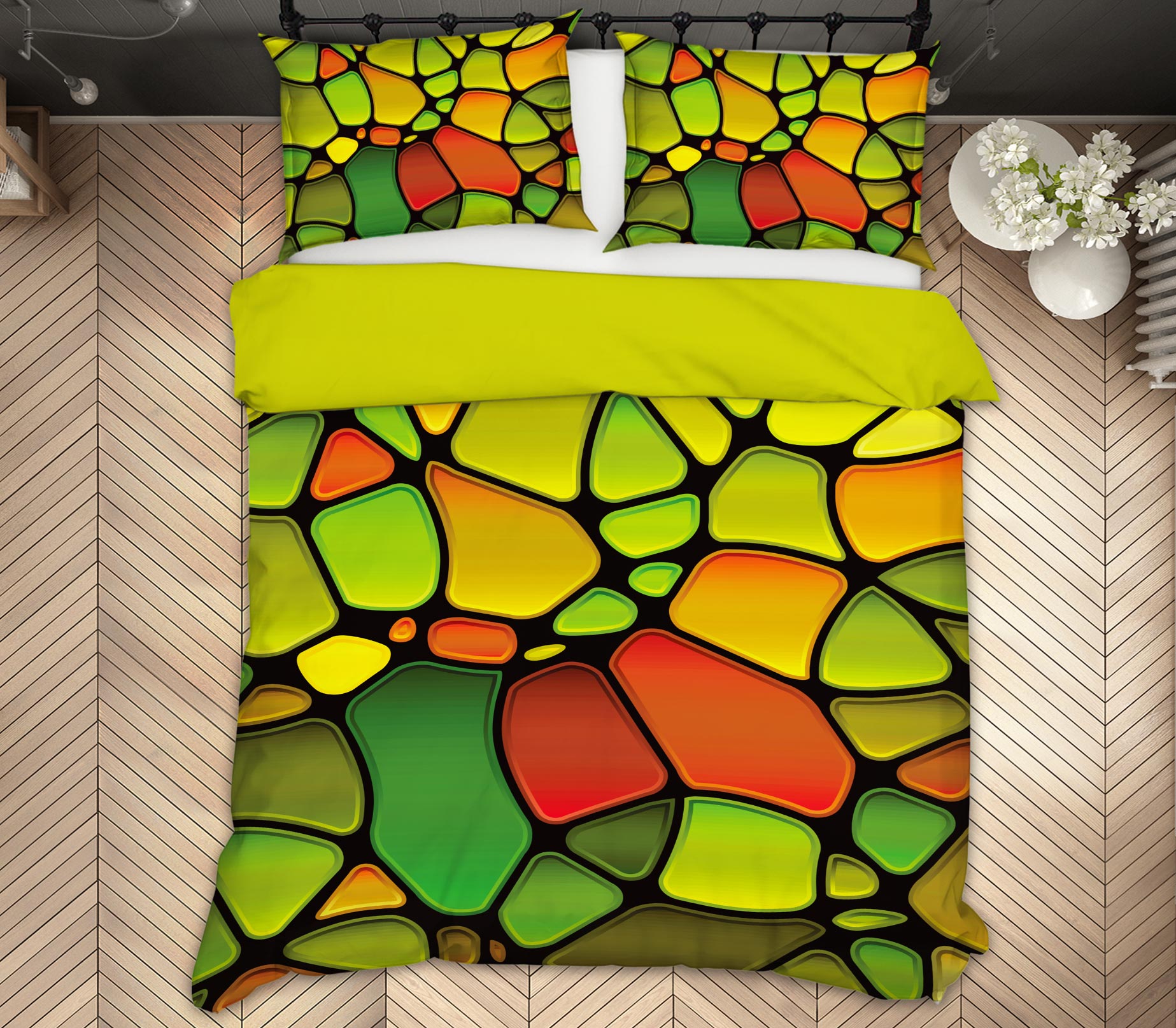 3D Circle Piece 14079 Bed Pillowcases Quilt