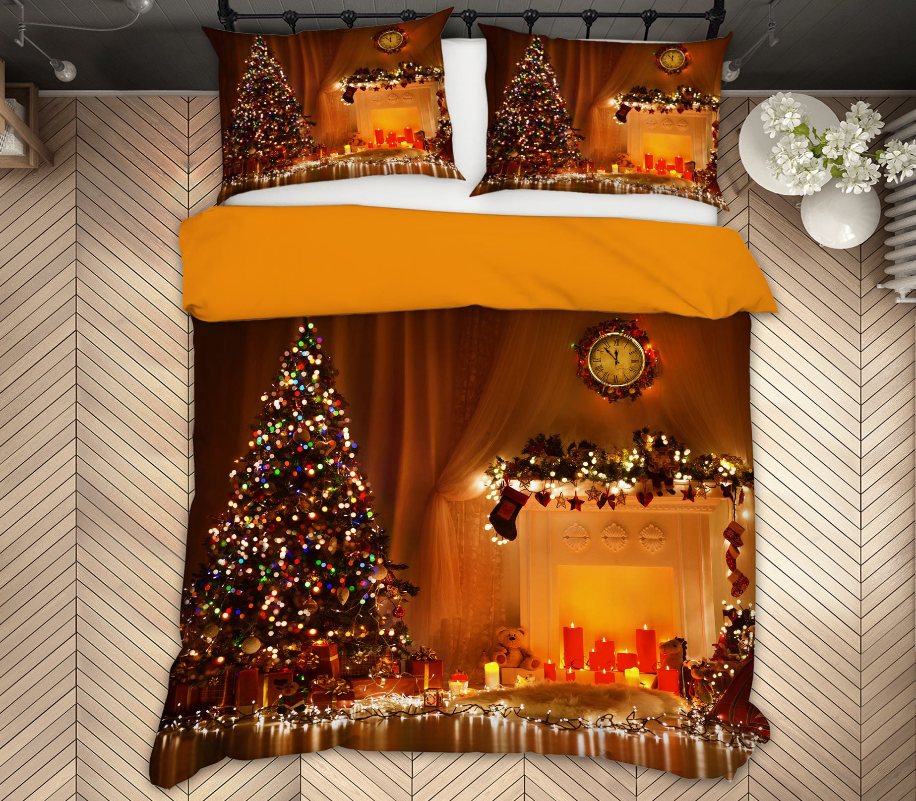3D Tree Candle 50018 Christmas Quilt Duvet Cover Xmas Bed Pillowcases