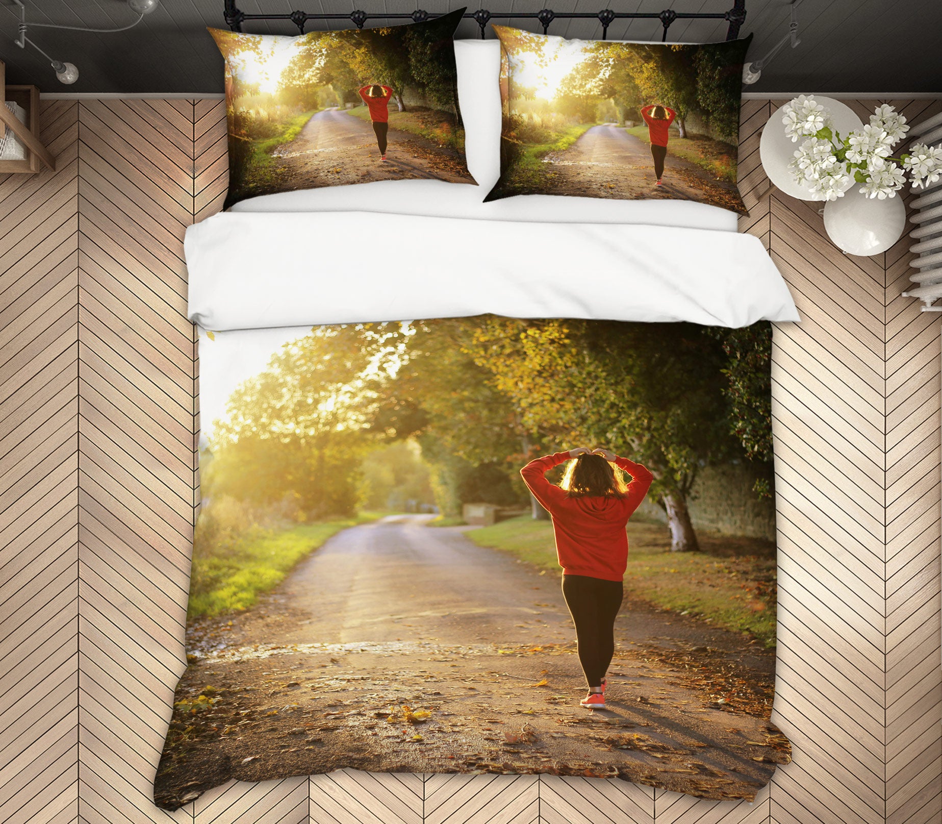 3D Take A Walk 14121 Bed Pillowcases Quilt