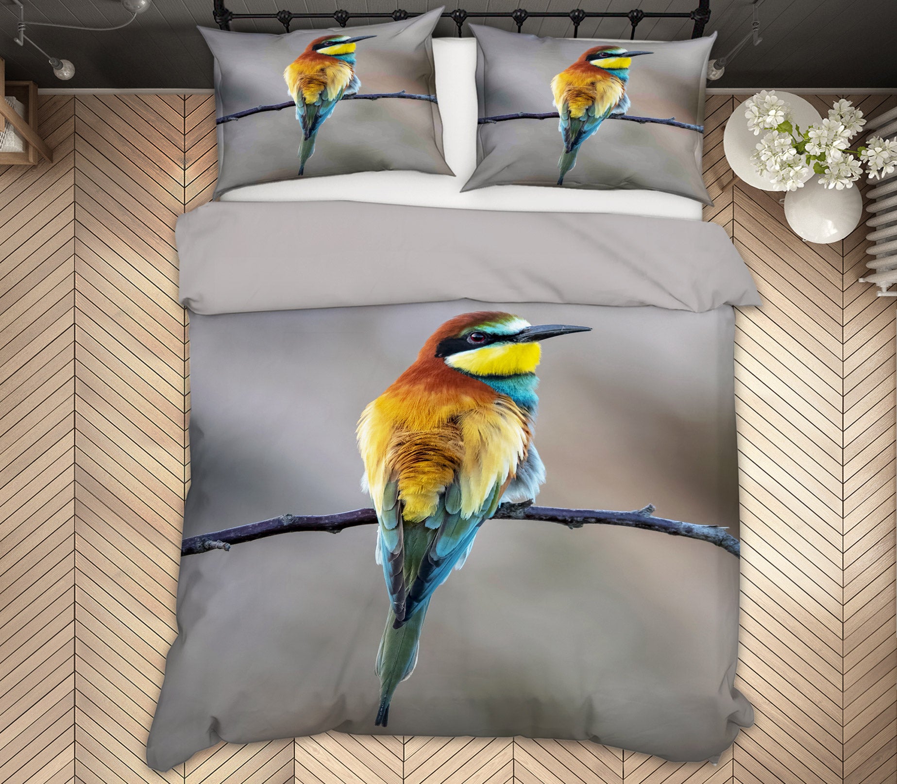 3D Little Bird 60044 Bed Pillowcases Quilt