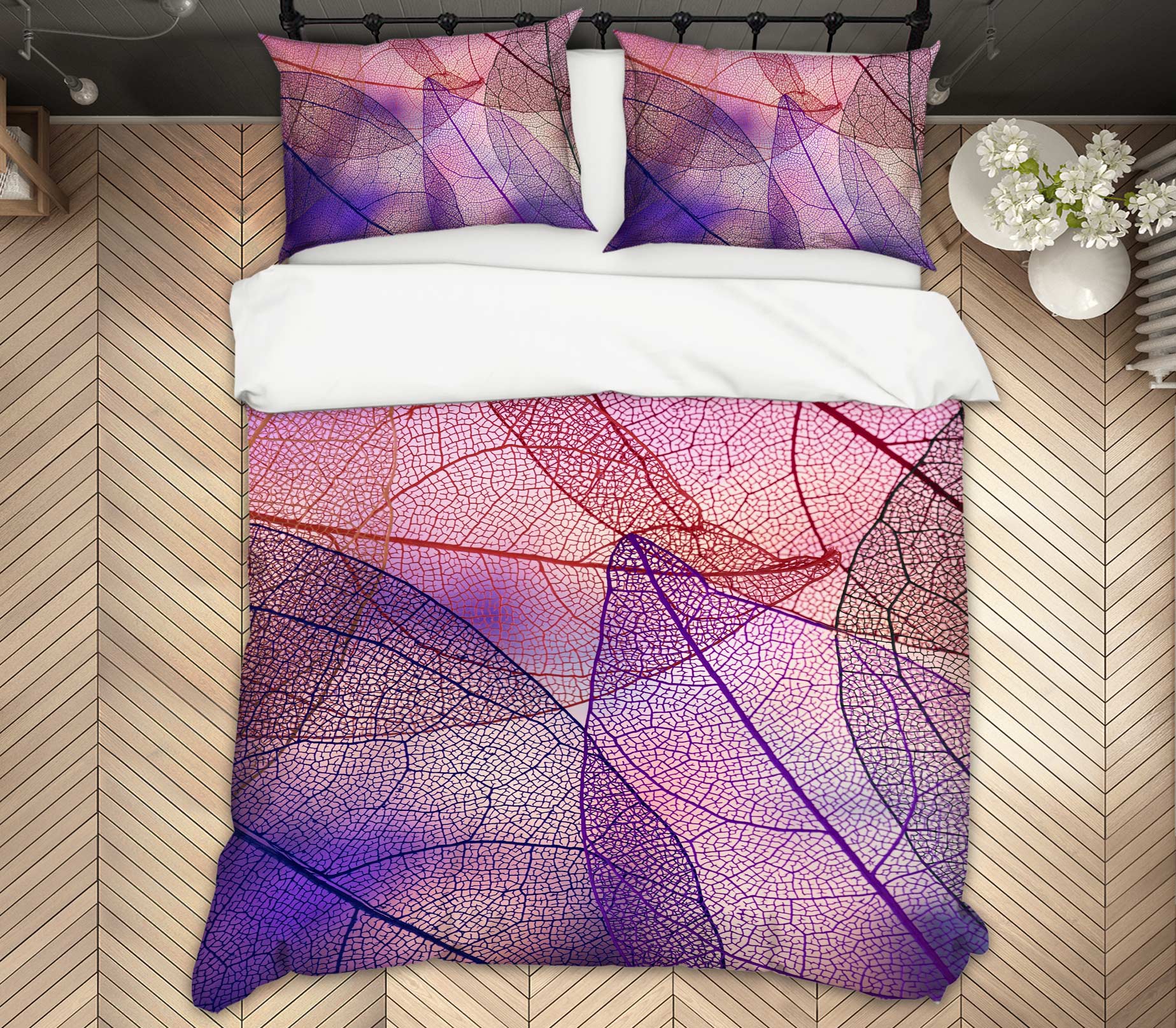3D Purple Leaves 13147 Bed Pillowcases Quilt
