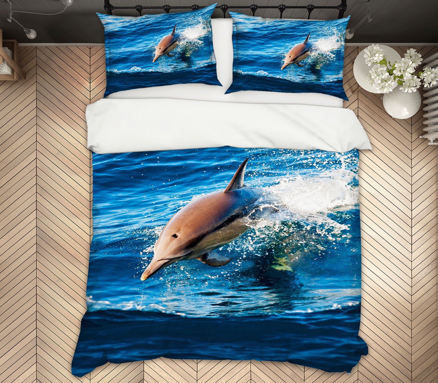 3D Sea Dolphin 12212 Bed Pillowcases Quilt