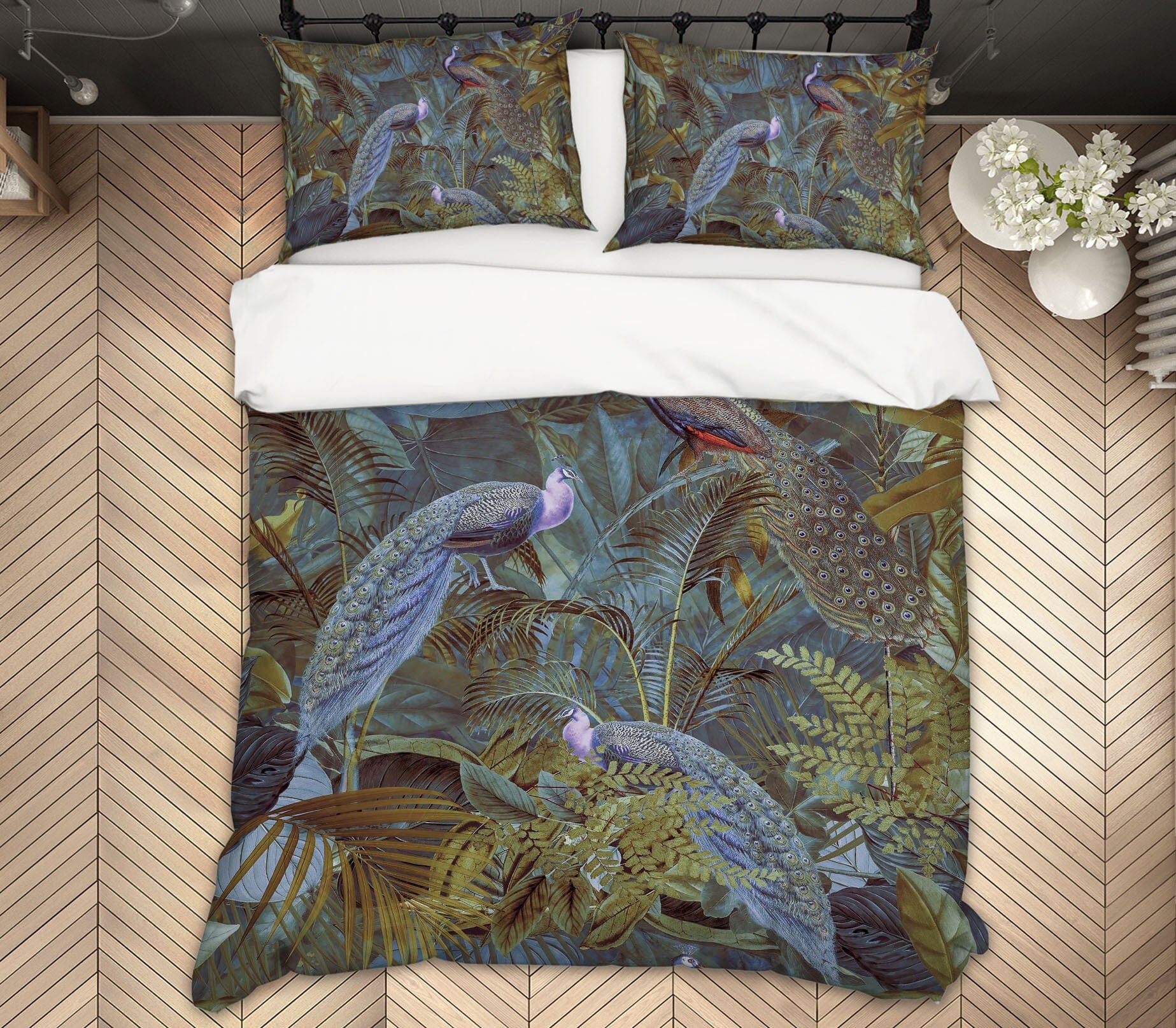 3D Night Peacock 114 Andrea haase Bedding Bed Pillowcases Quilt Quiet Covers AJ Creativity Home