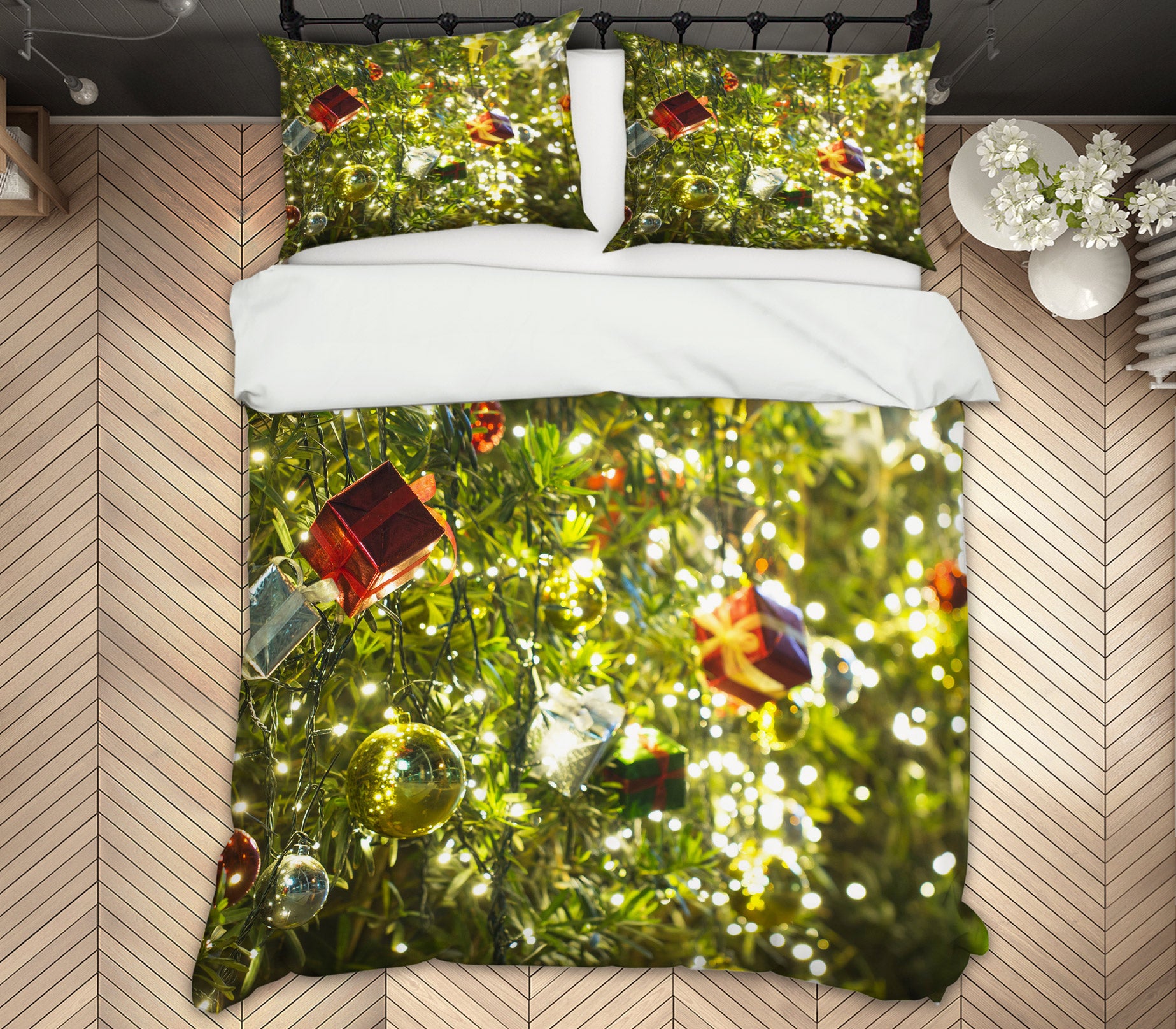 3D String Lights Gift Pendant 51007 Christmas Quilt Duvet Cover Xmas Bed Pillowcases