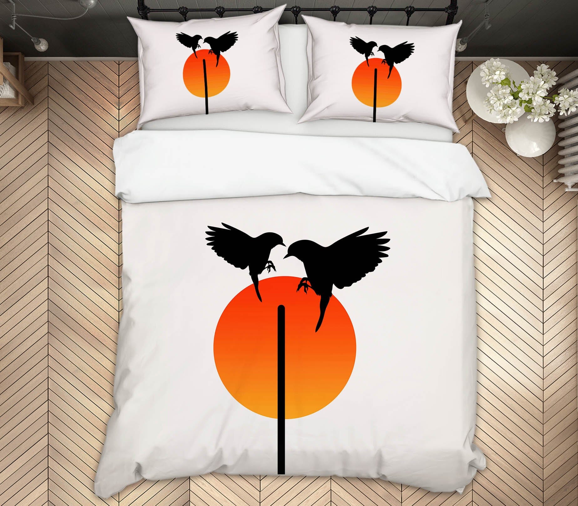 3D Sunset Magpie 231 Boris Draschoff Bedding Bed Pillowcases Quilt Quiet Covers AJ Creativity Home