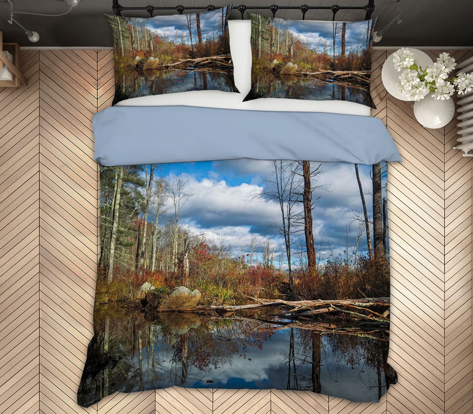 3D Cloud Pond 1005 Jerry LoFaro bedding Bed Pillowcases Quilt Quiet Covers AJ Creativity Home