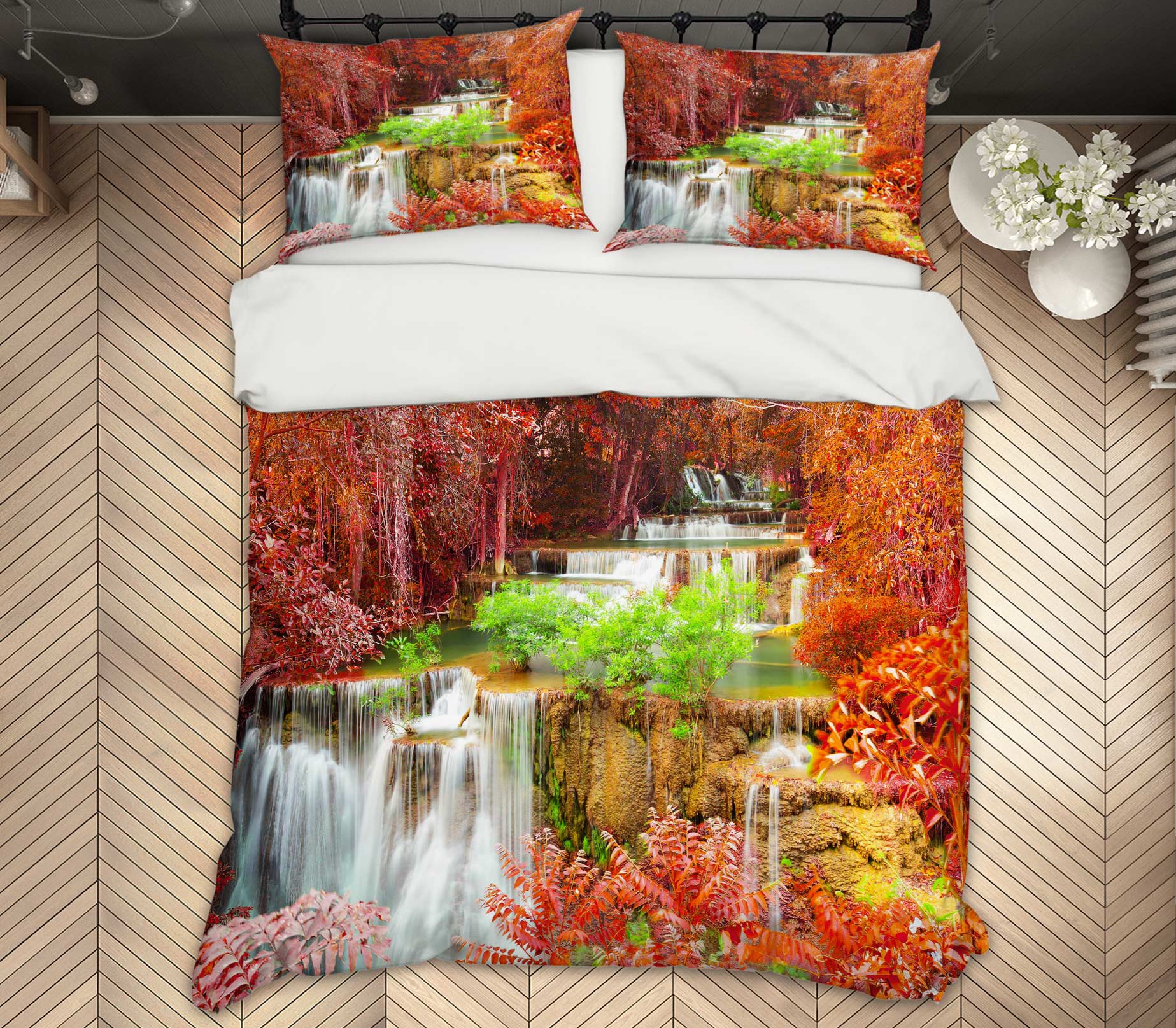 3D Waterfall 59134 Bed Pillowcases Quilt