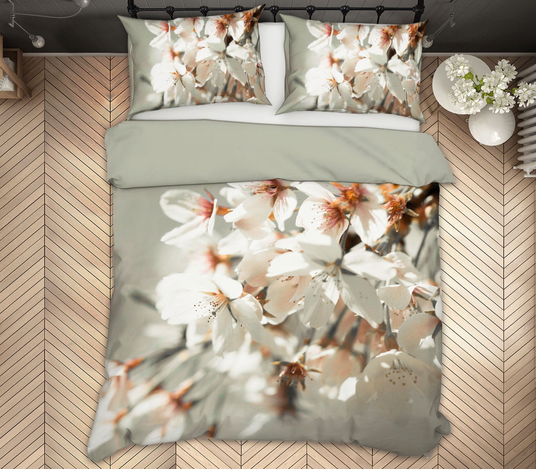3D White Plum Blossoms 1008 Assaf Frank Bedding Bed Pillowcases Quilt Quiet Covers AJ Creativity Home