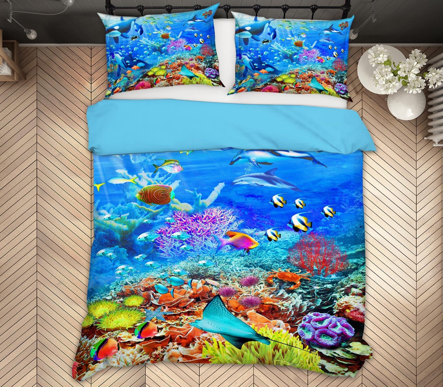3D Undersea Fish 2034 Adrian Chesterman Bedding Bed Pillowcases Quilt Quiet Covers AJ Creativity Home