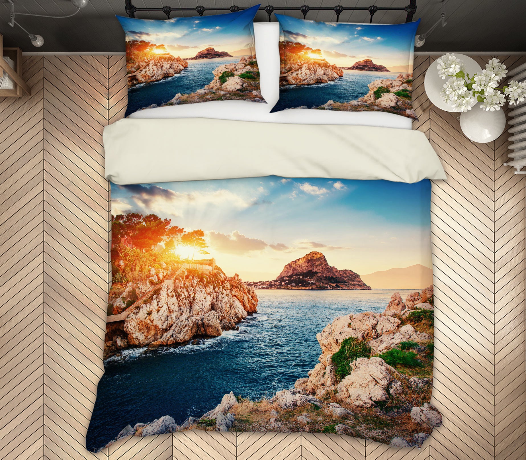 3D Sea Stones 59183 Bed Pillowcases Quilt