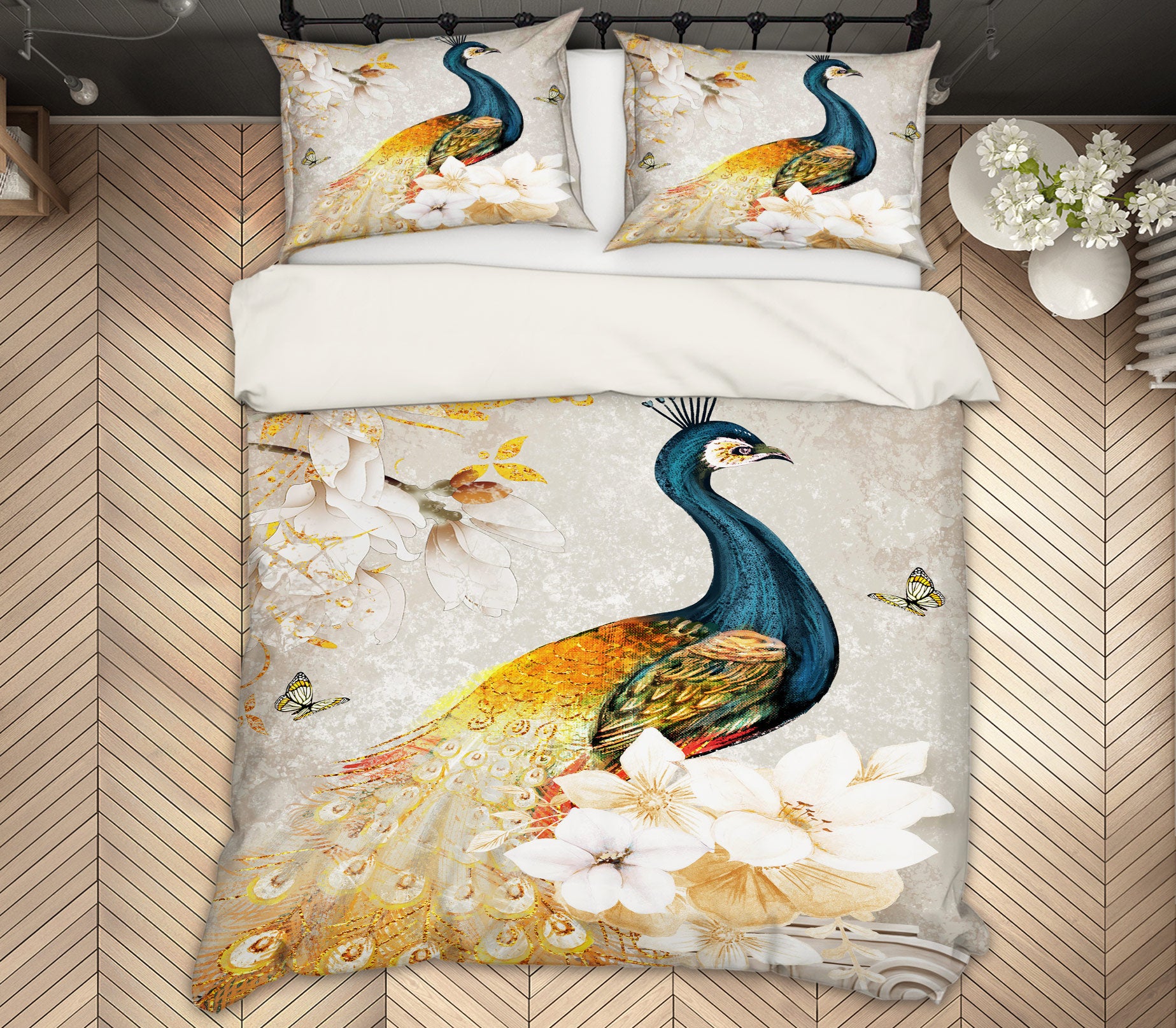 3D Peacock 13054 Bed Pillowcases Quilt