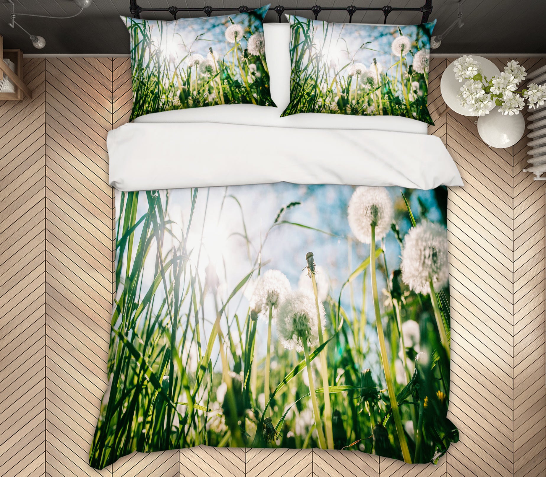 3D Flowers Grass 59132 Bed Pillowcases Quilt