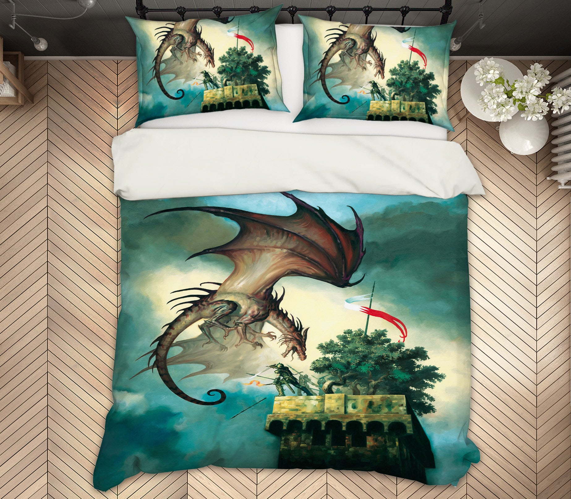 3D Roof Trees Dragon 6209 Ciruelo Bedding Bed Pillowcases Quilt