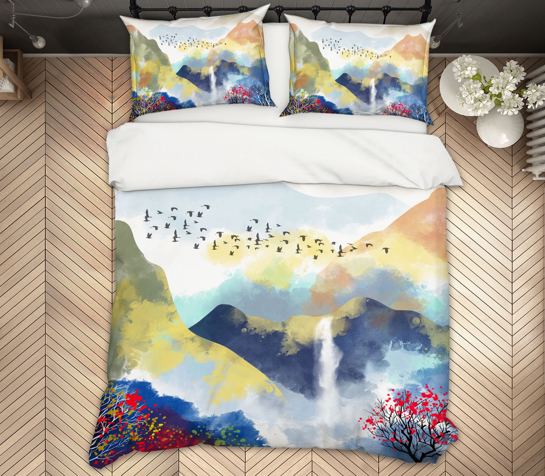 3D Mountain 13081 Bed Pillowcases Quilt