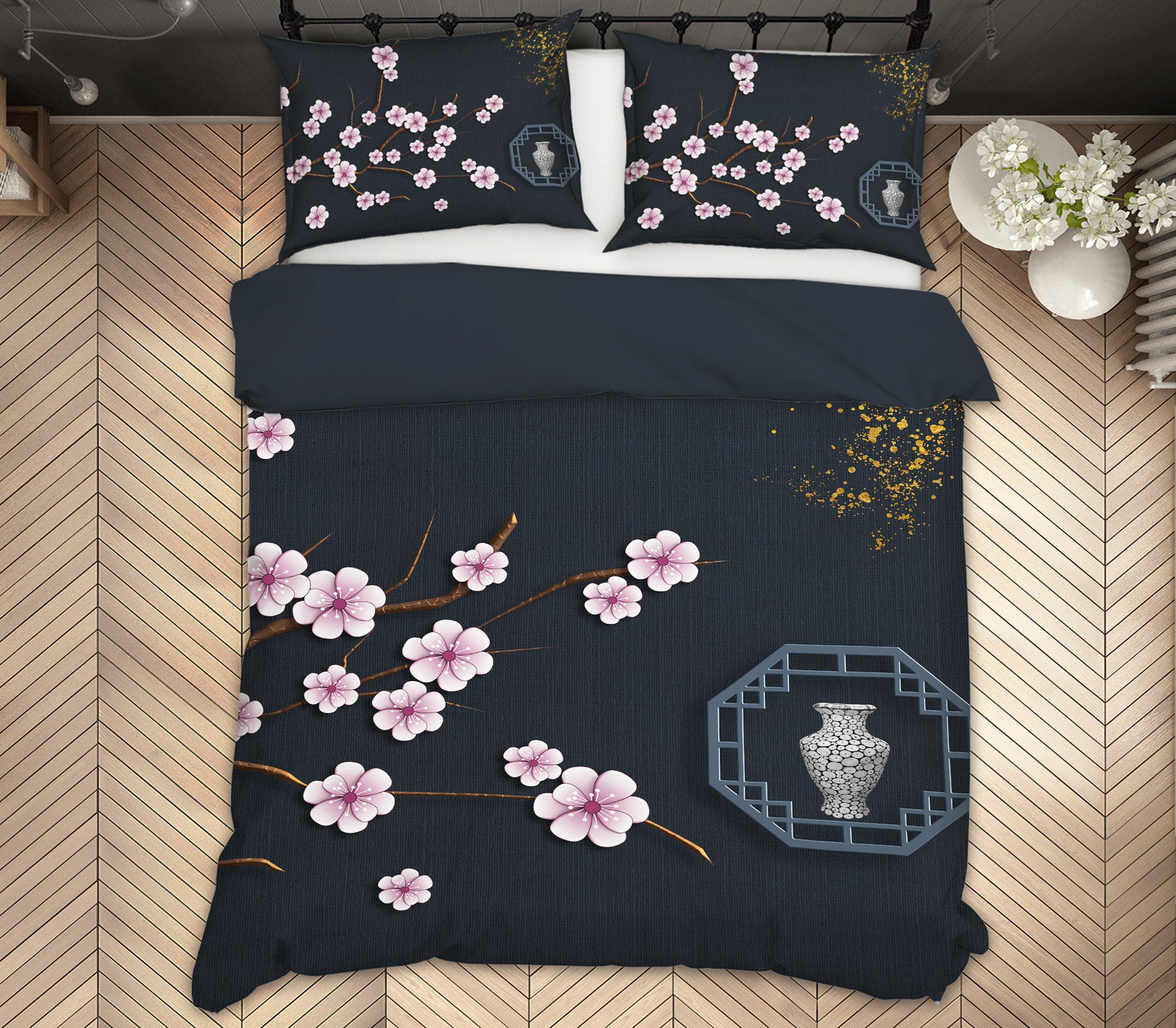 3D Plum Blossom 12076 Bed Pillowcases Quilt