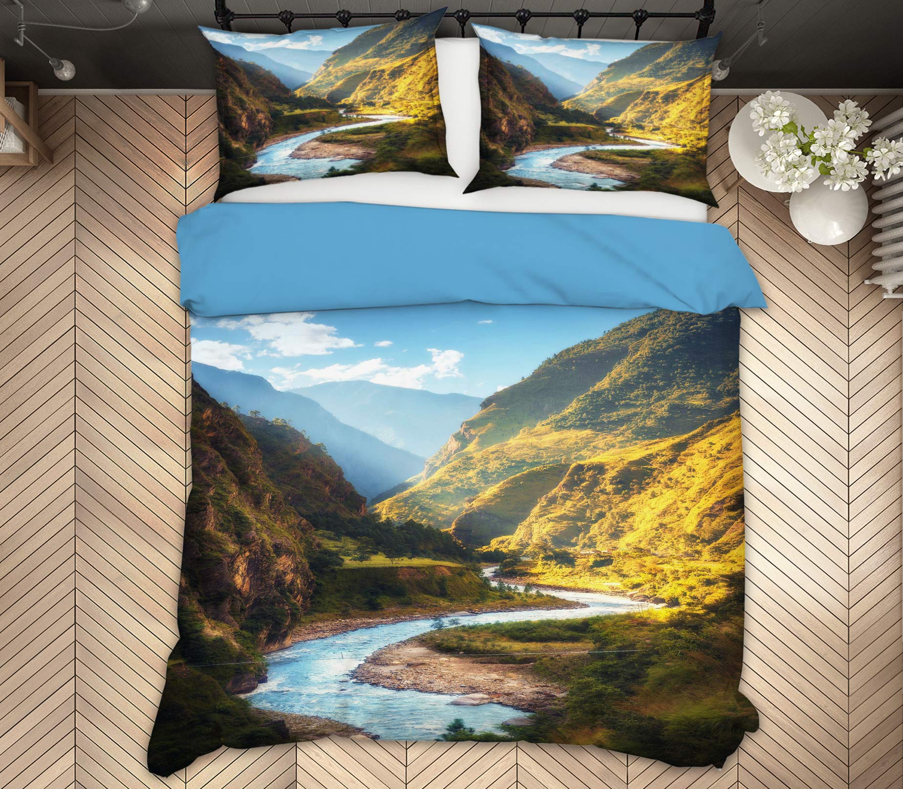 3D Mountain Canyon 15139 Bed Pillowcases Quilt