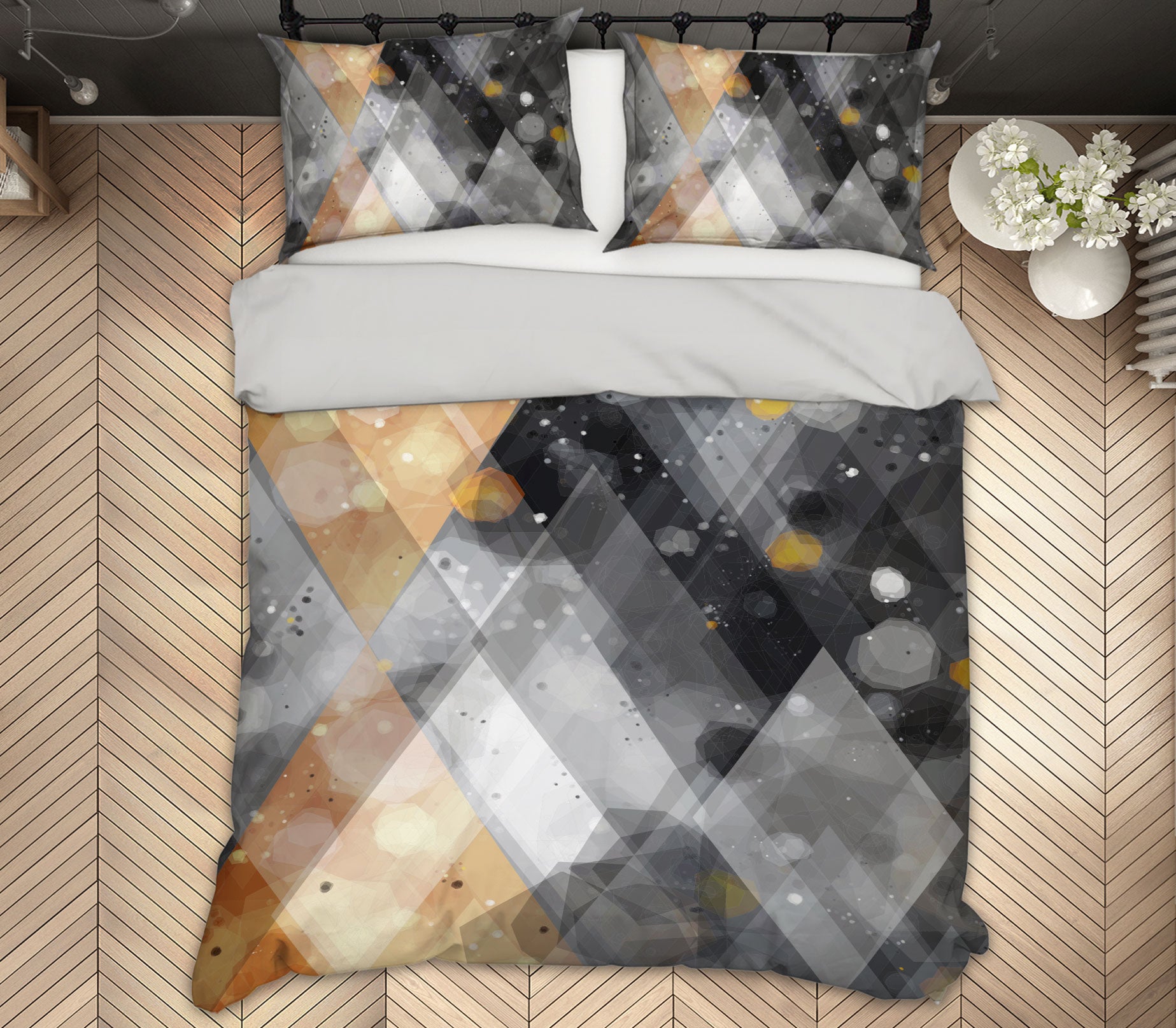 3D Brown Black Diamond 14082 Bed Pillowcases Quilt