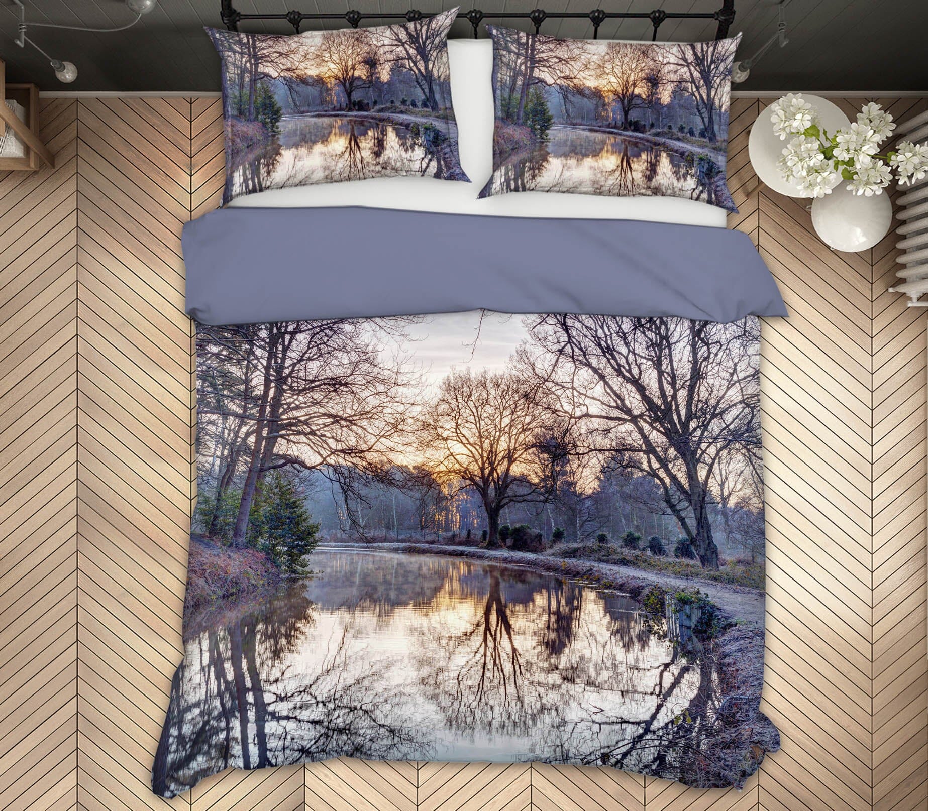 3D River Reflection 1032 Assaf Frank Bedding Bed Pillowcases Quilt Quiet Covers AJ Creativity Home