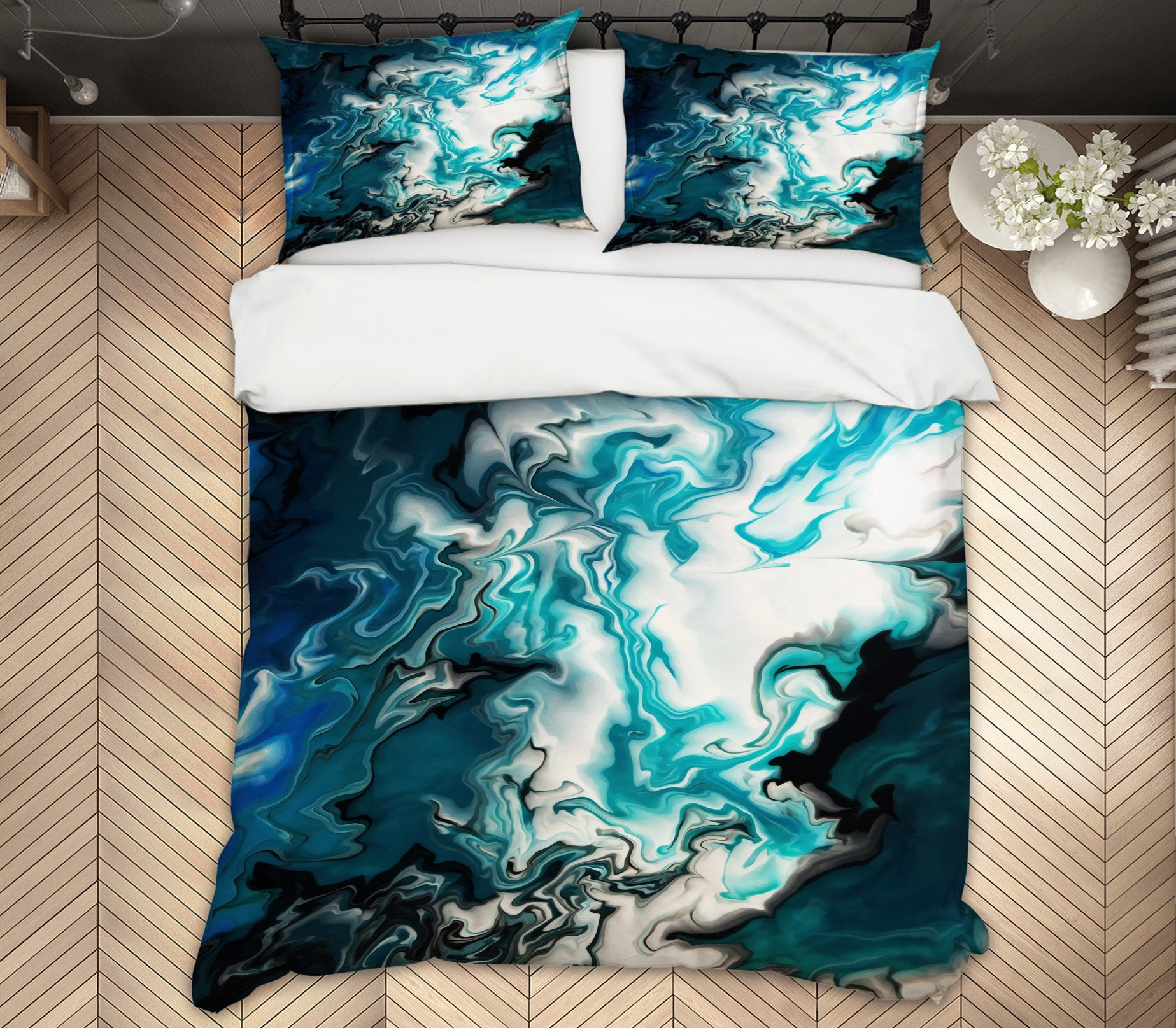 3D Blue Pattern 59080 Bed Pillowcases Quilt